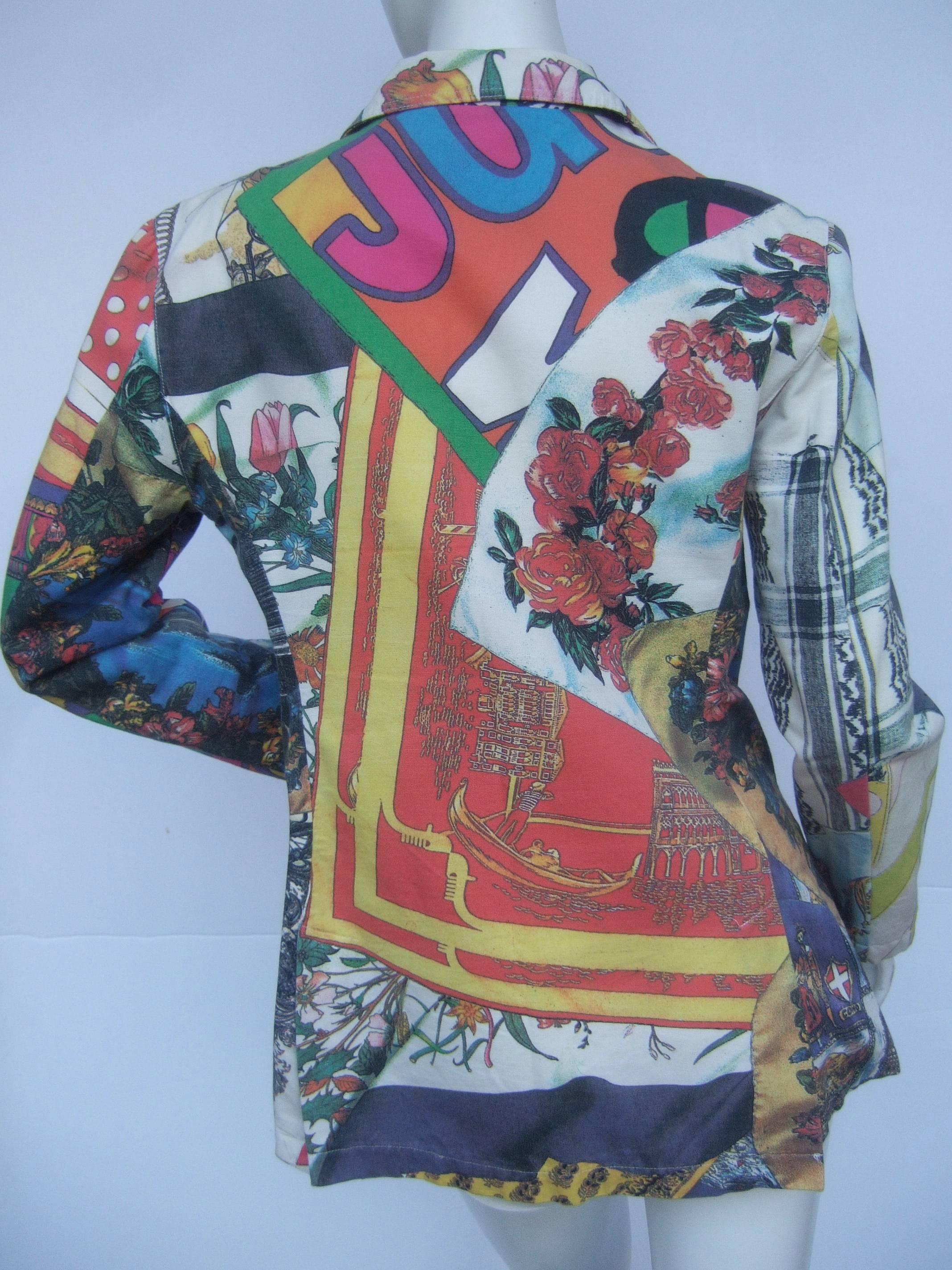 Moschino Mod Op Art Graphic Print Cotton Jacket ca 1990s 1