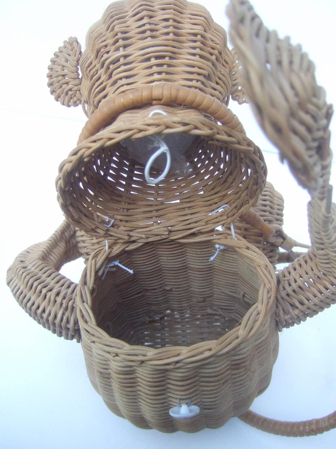 Whimsical Wicker Monkey Novelty Handbag ca 1960 For Sale at 1stdibs