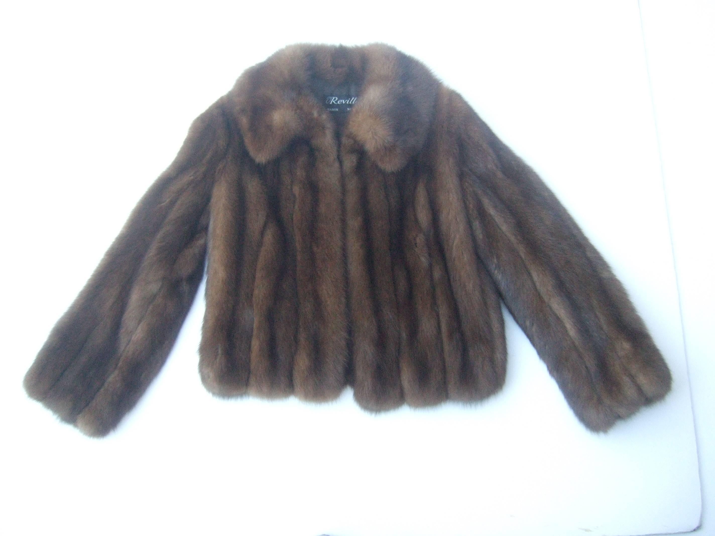 Revillon Paris Luxurious Sable Fur Jacket for Saks Fifth Avenue ca 1970 In Good Condition In University City, MO