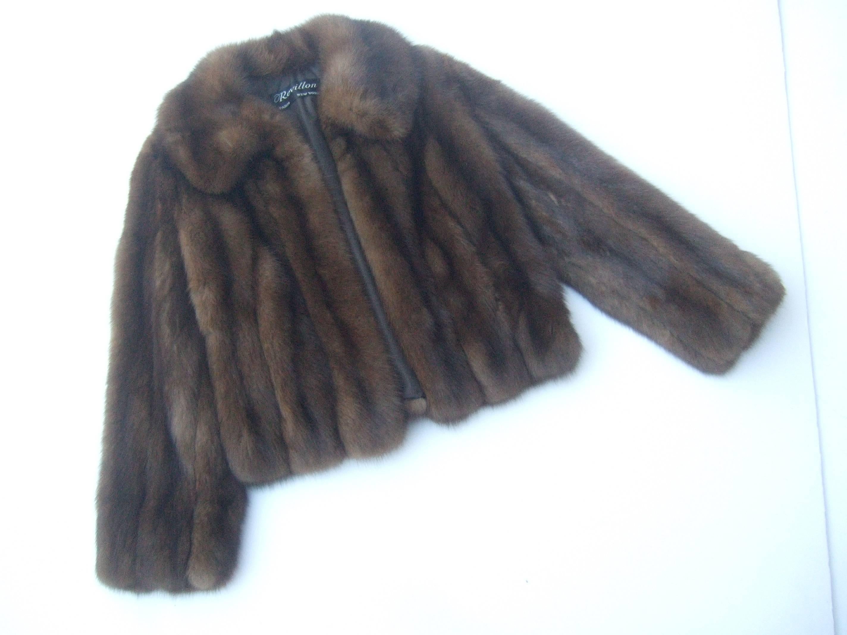 Revillon Paris Luxurious Sable Fur Jacket for Saks Fifth Avenue ca 1970 5