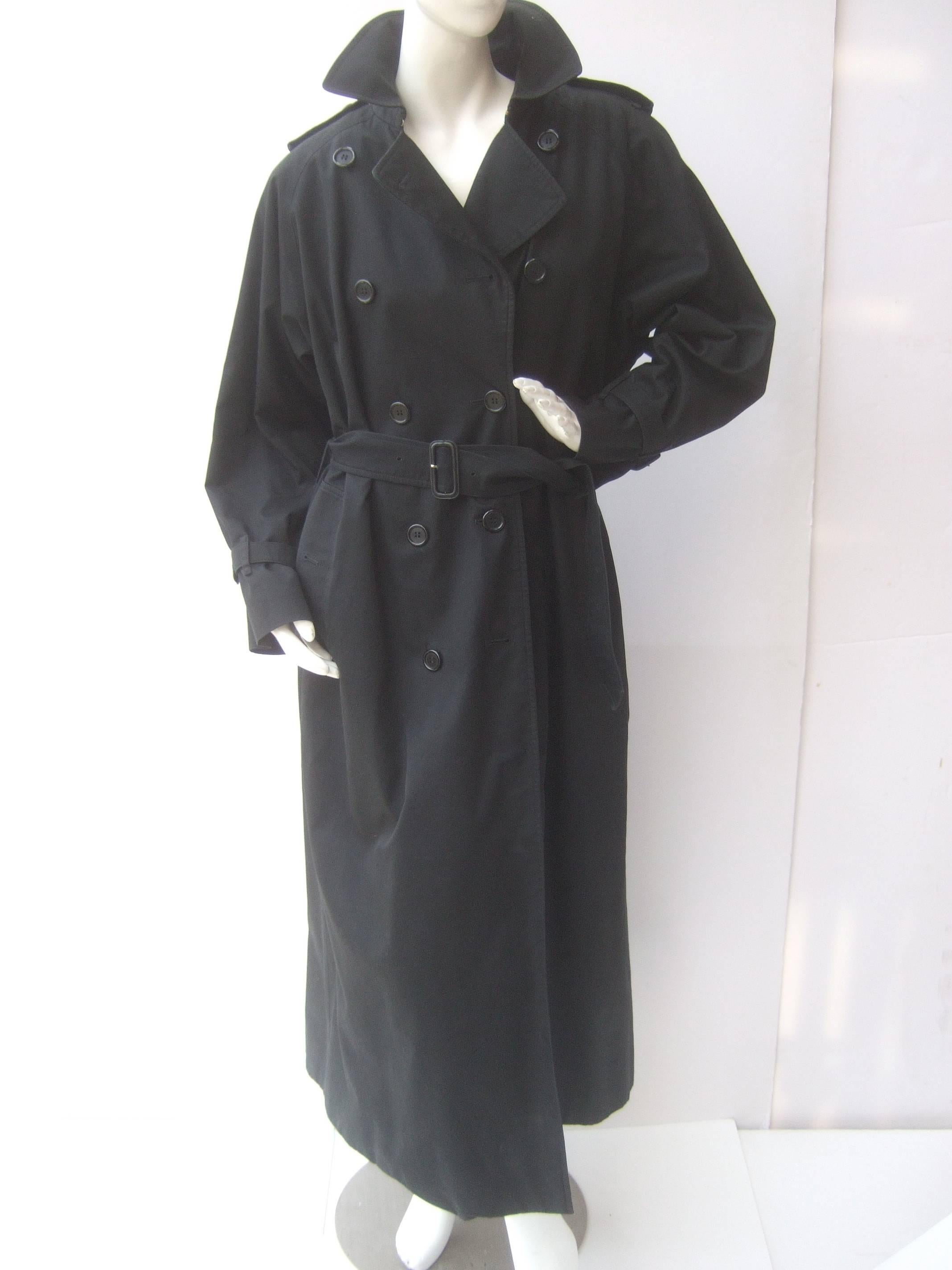Burberry's Prorsum Vintage Women's Black Belted Trench Coach Size 10 X X Long 4
