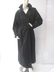 Burberry's Prorsum Vintage Women's Black Belted Trench Coach Size 10 X X Long