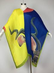 Gorgeous Miyake Animal Printed Pleated Poncho. 1990's