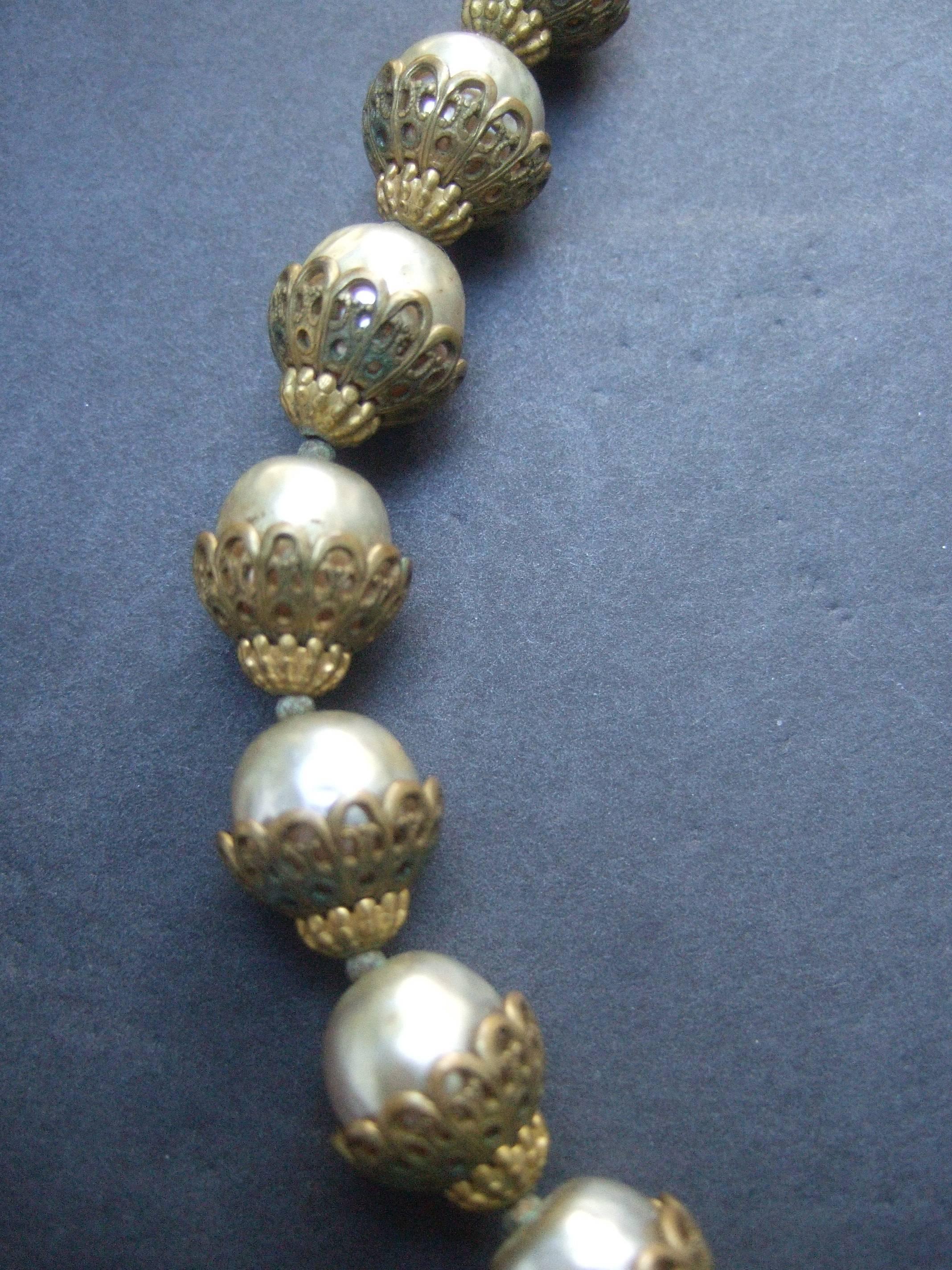 Women's Miriam Haskell Baroque Pearl Necklace c 1950s