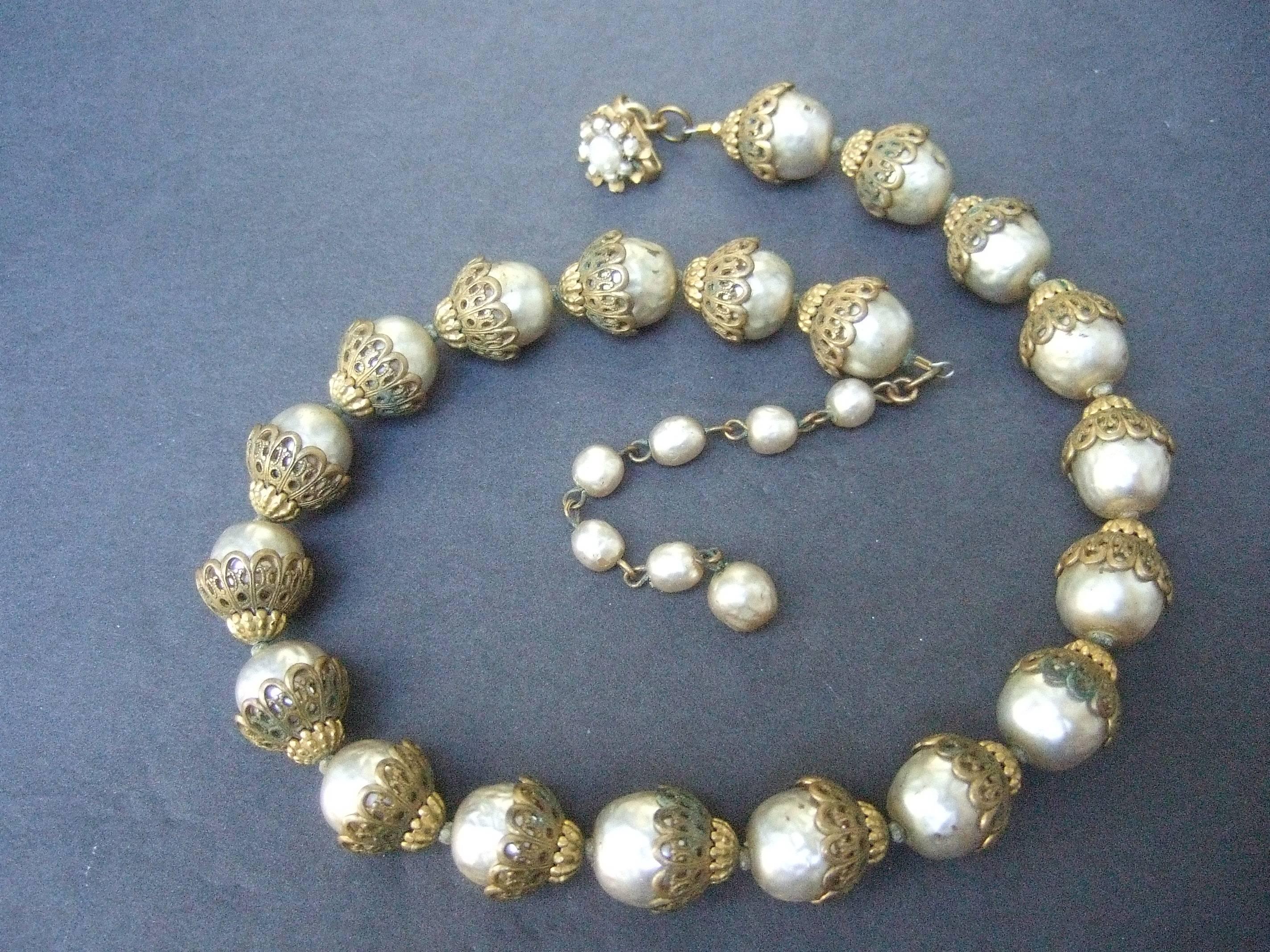 Miriam Haskell Baroque Pearl Necklace c 1950s 3