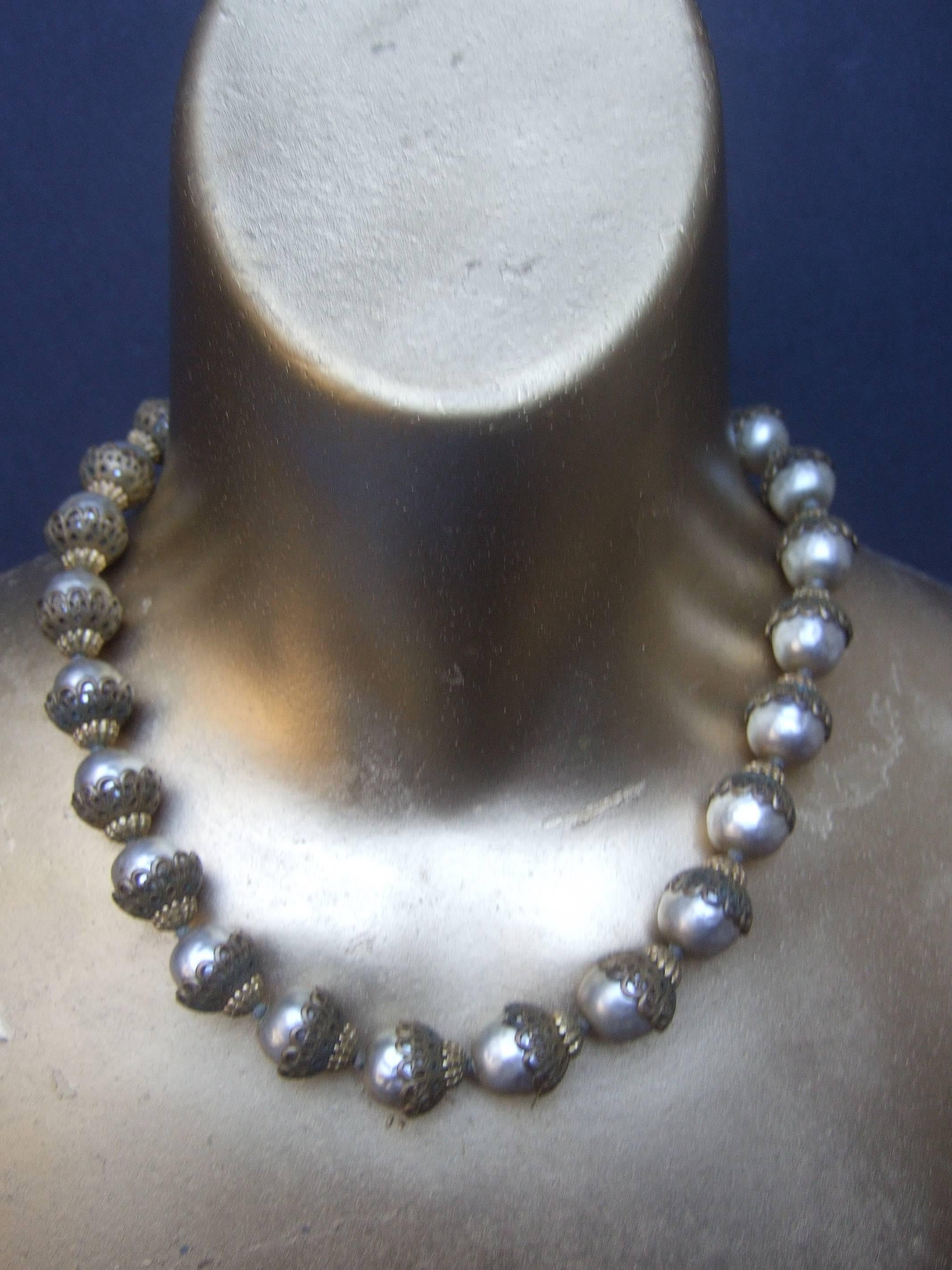 Miriam Haskell Baroque Pearl Necklace c 1950s 2