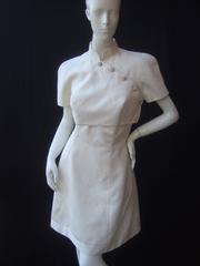 Crisp Ivory Jacket Dress Ensemble by Fabian Molina