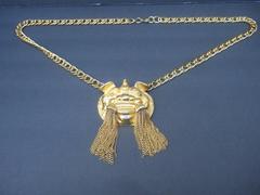 Judith Leiber Unique Foo Dog Brooch Pendant Necklace ca 1980s
