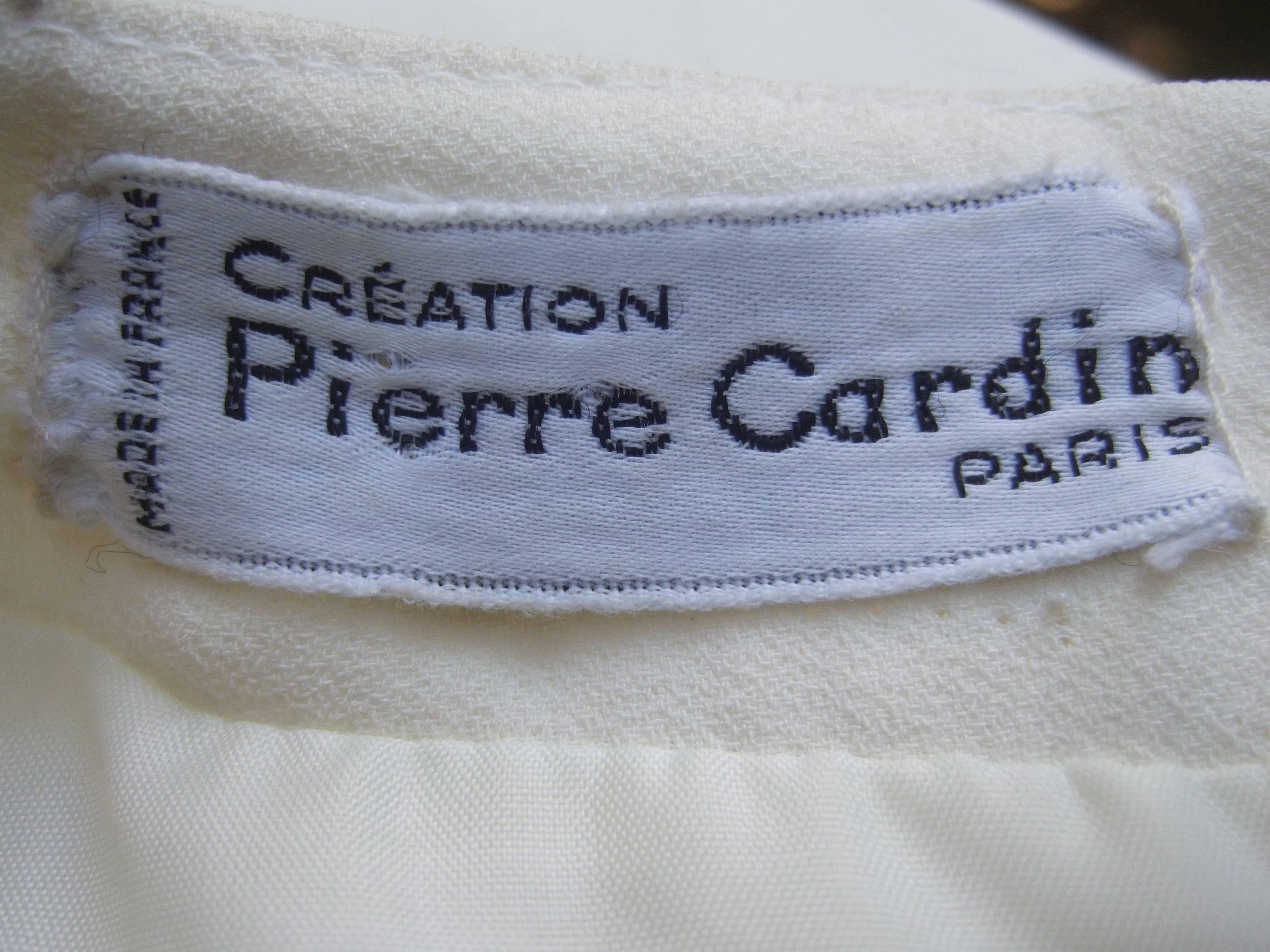 Pierre Cardin Mod White & Turquoise Sheath Dress c 1970 2