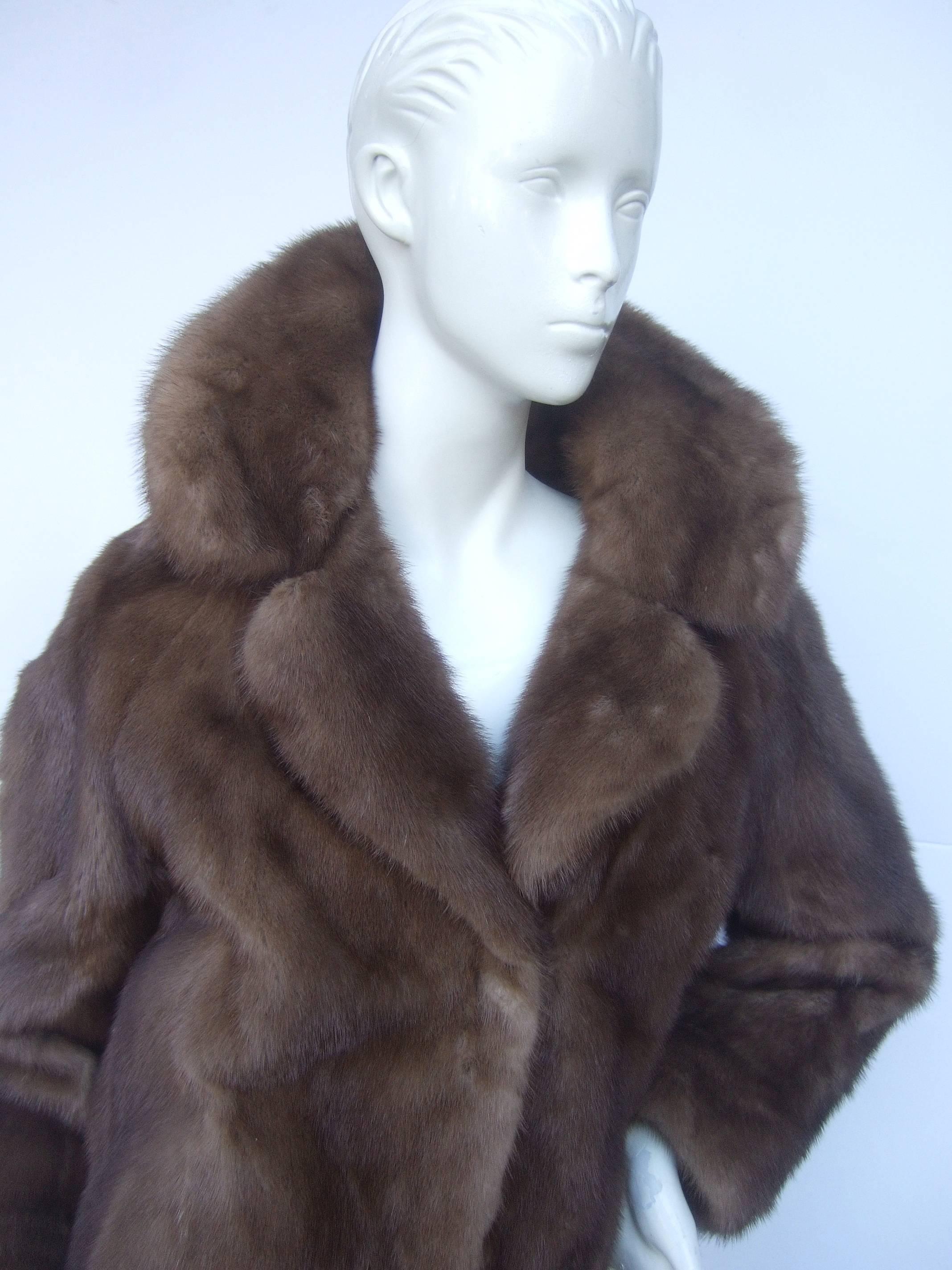 Gray Luxurious Autumn Haze Mink Fur Jacket c 1970s