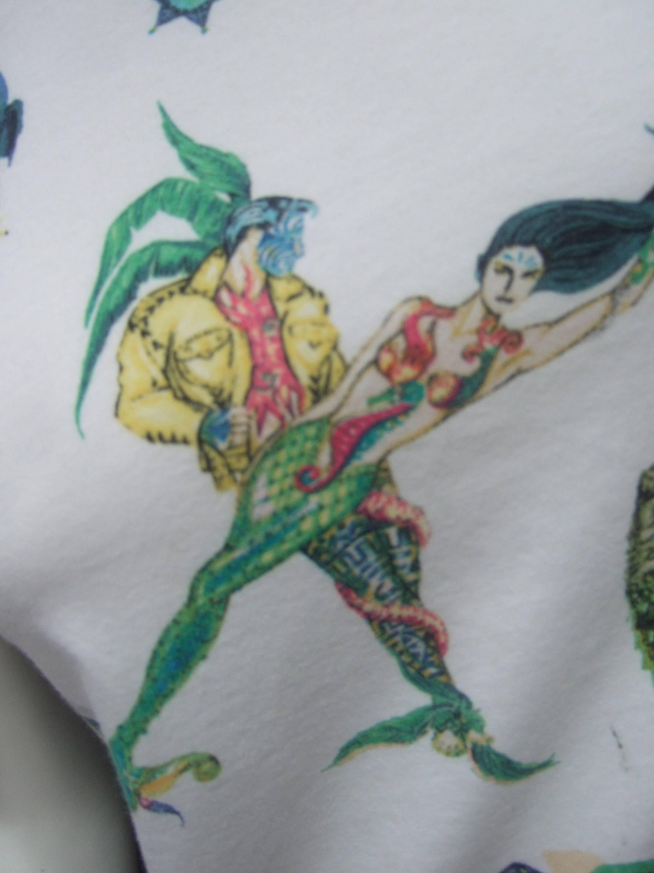 Versace Cotton Graphic Print T-Shirt Top Made in Italy  In Good Condition In University City, MO