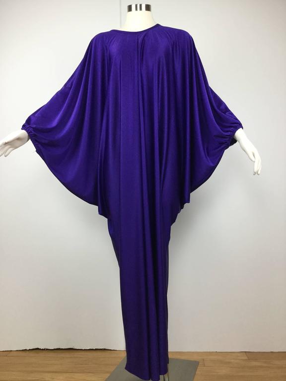 1970s Bill Blass Brilliant Red Nylon Jersey Wrap Dress