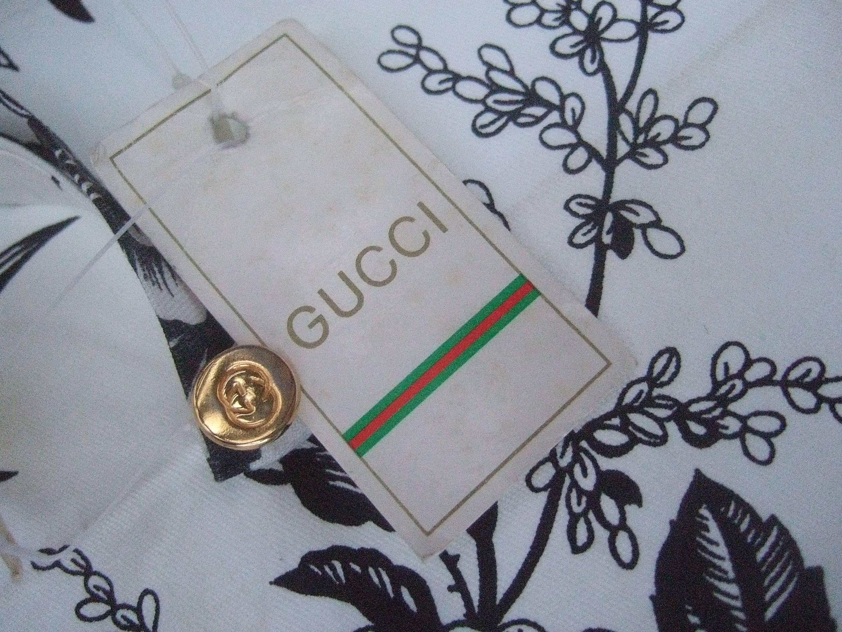 Women's Gucci Italy Stylish Cotton Floral Print Umbrella c 1980s