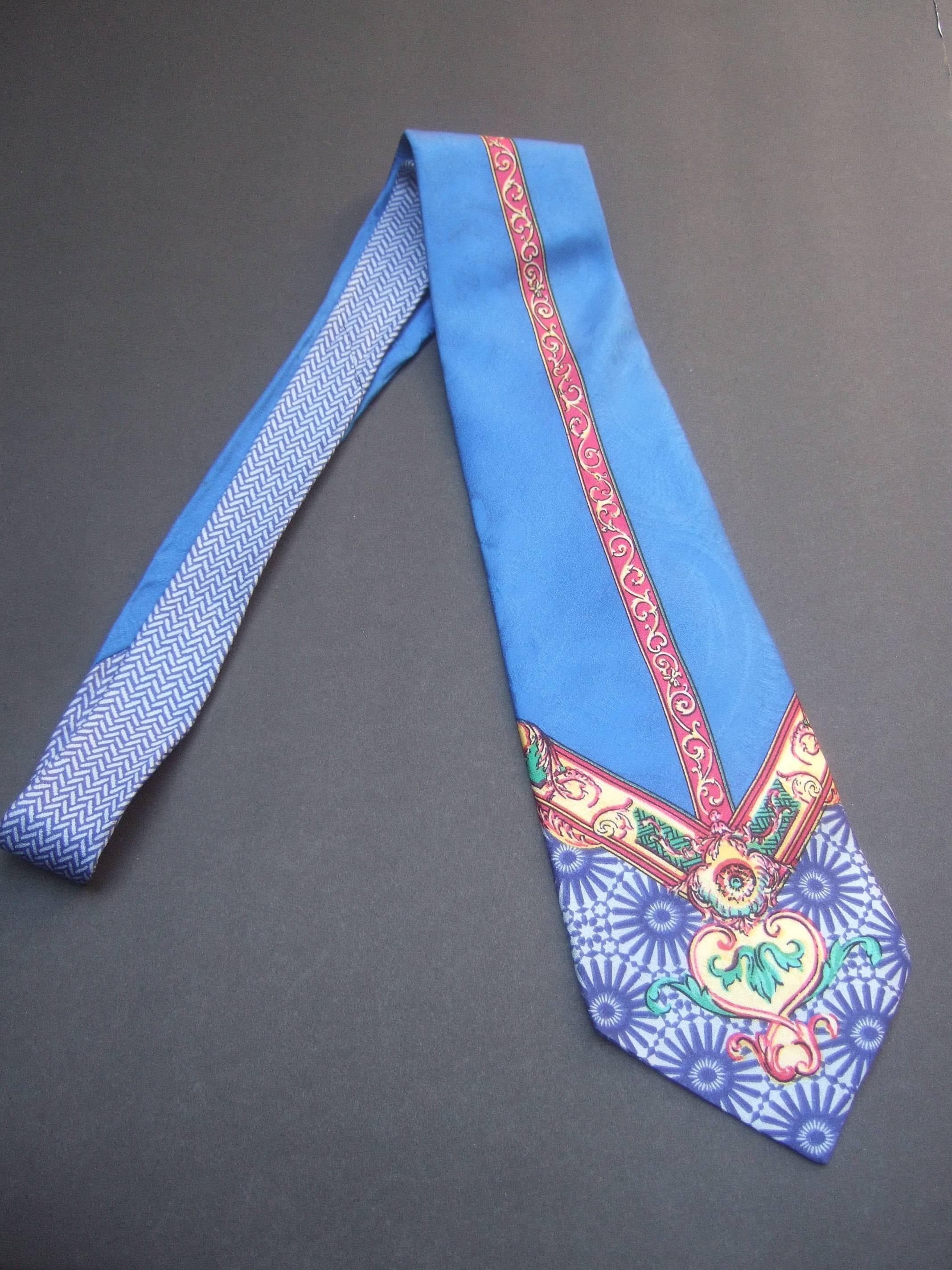 Versace Vibrant Silk Print Necktie Made in Italy 3