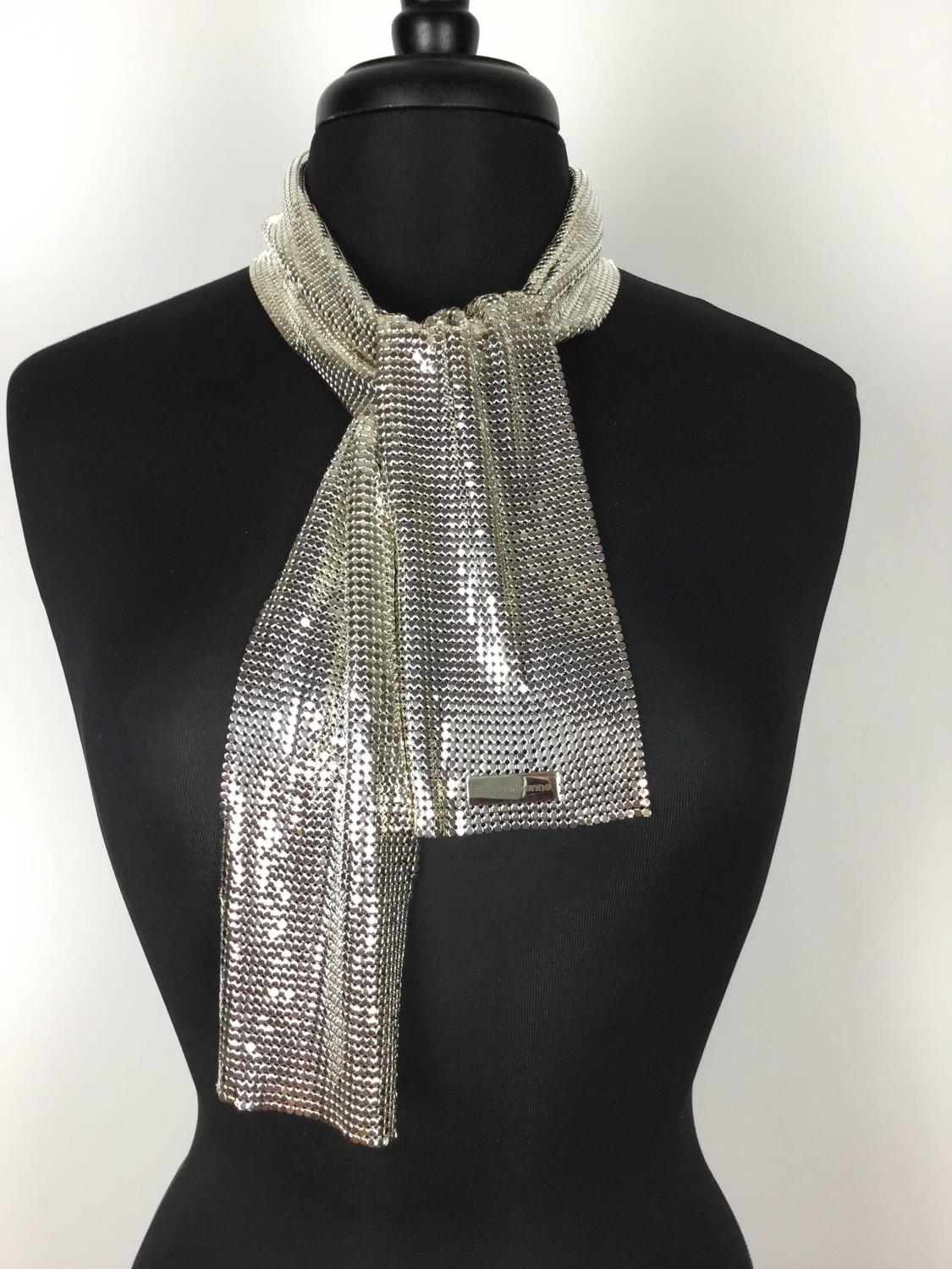 Space Age Style Paco Rabanne Chainmail Metal Scarf. at 1stdibs