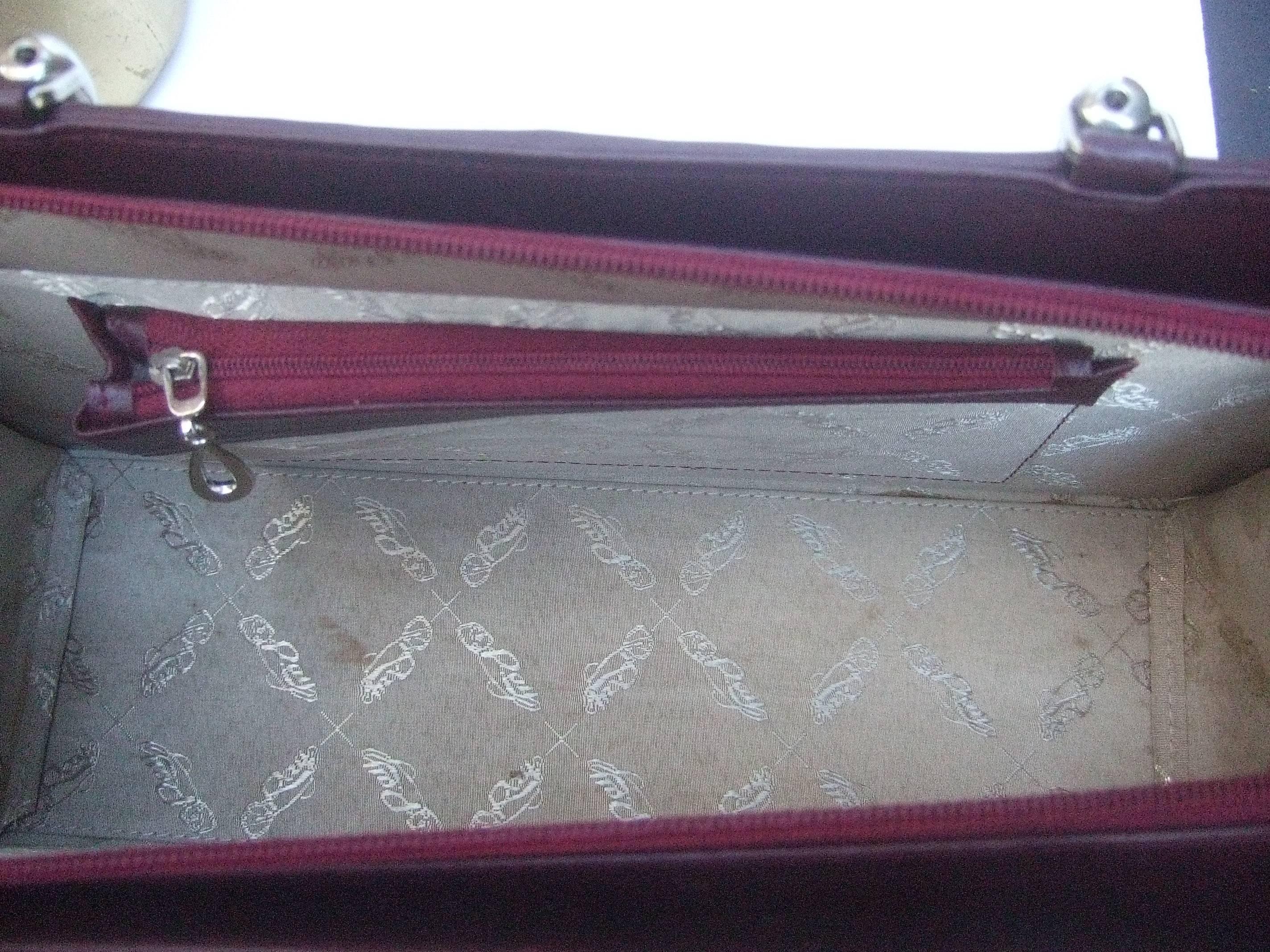 Exotic Genuine Stringray Burgundy Handbag  For Sale 3