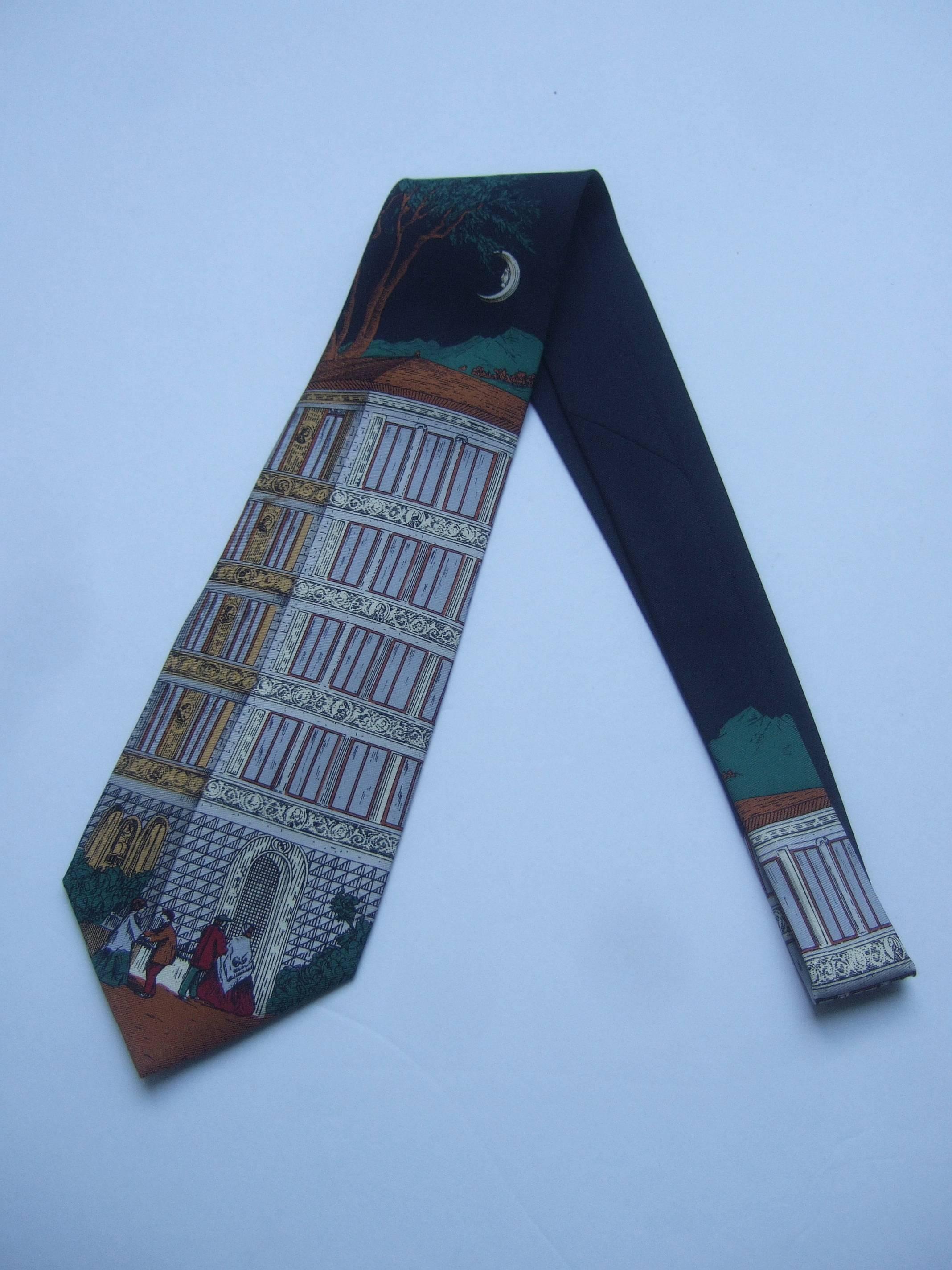 Fornasetti Italian Graphic Print Silk Necktie  2