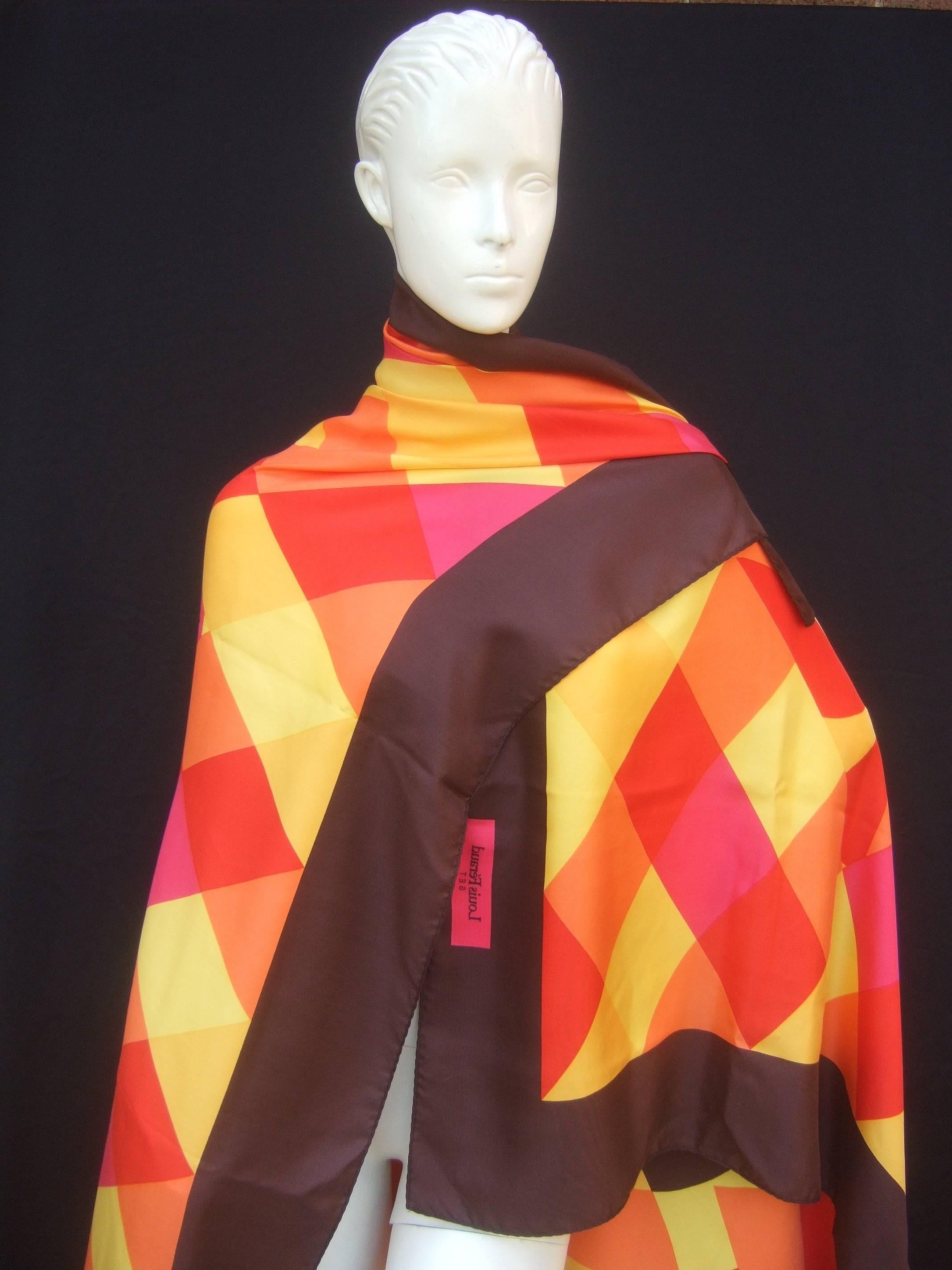 Louis Feraud Massive Silk Print Shawl / Scarf  In Excellent Condition In University City, MO