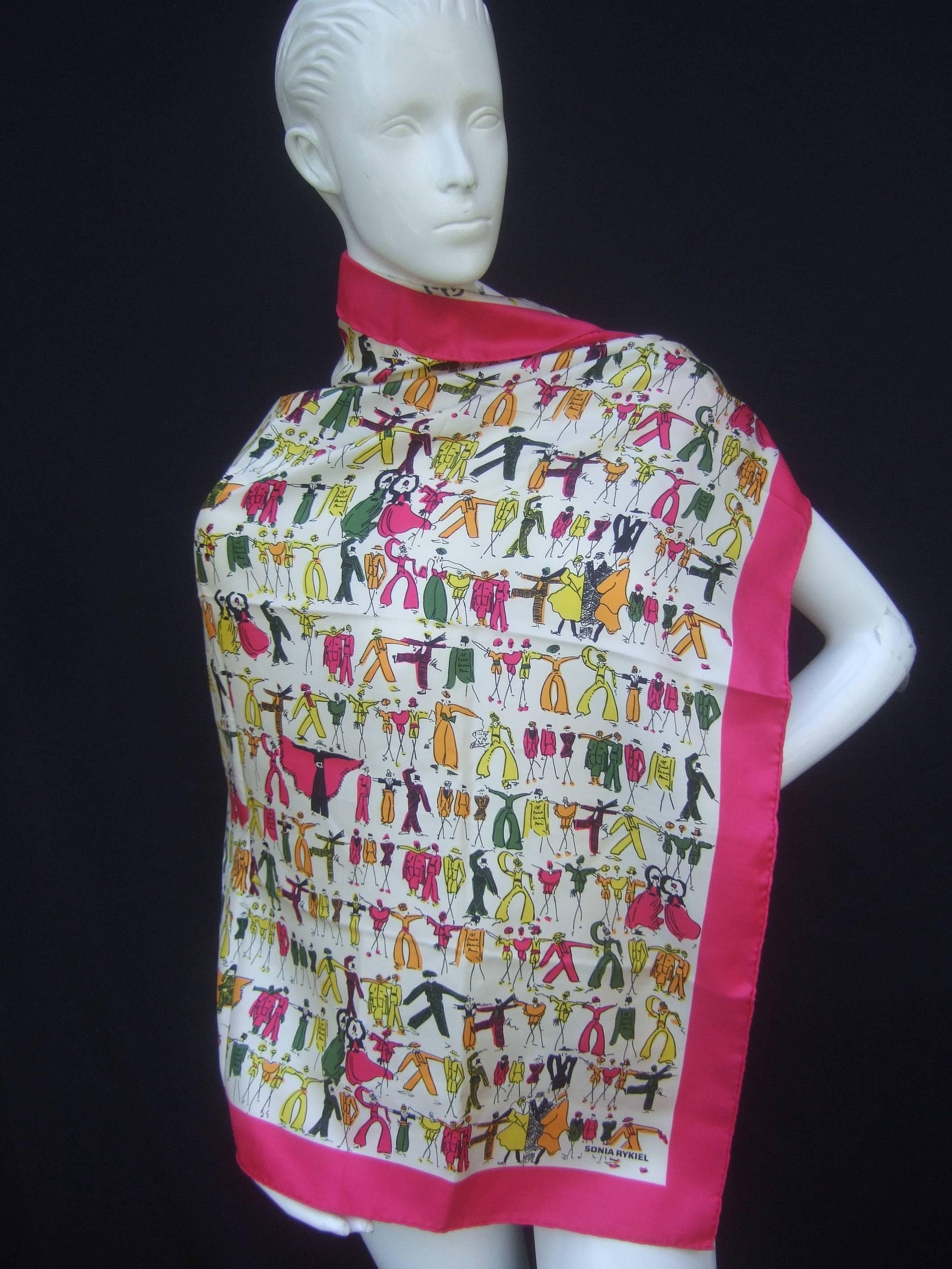 Sonia Rykiel Stylish Women Silk Print Scarf  In Excellent Condition For Sale In University City, MO