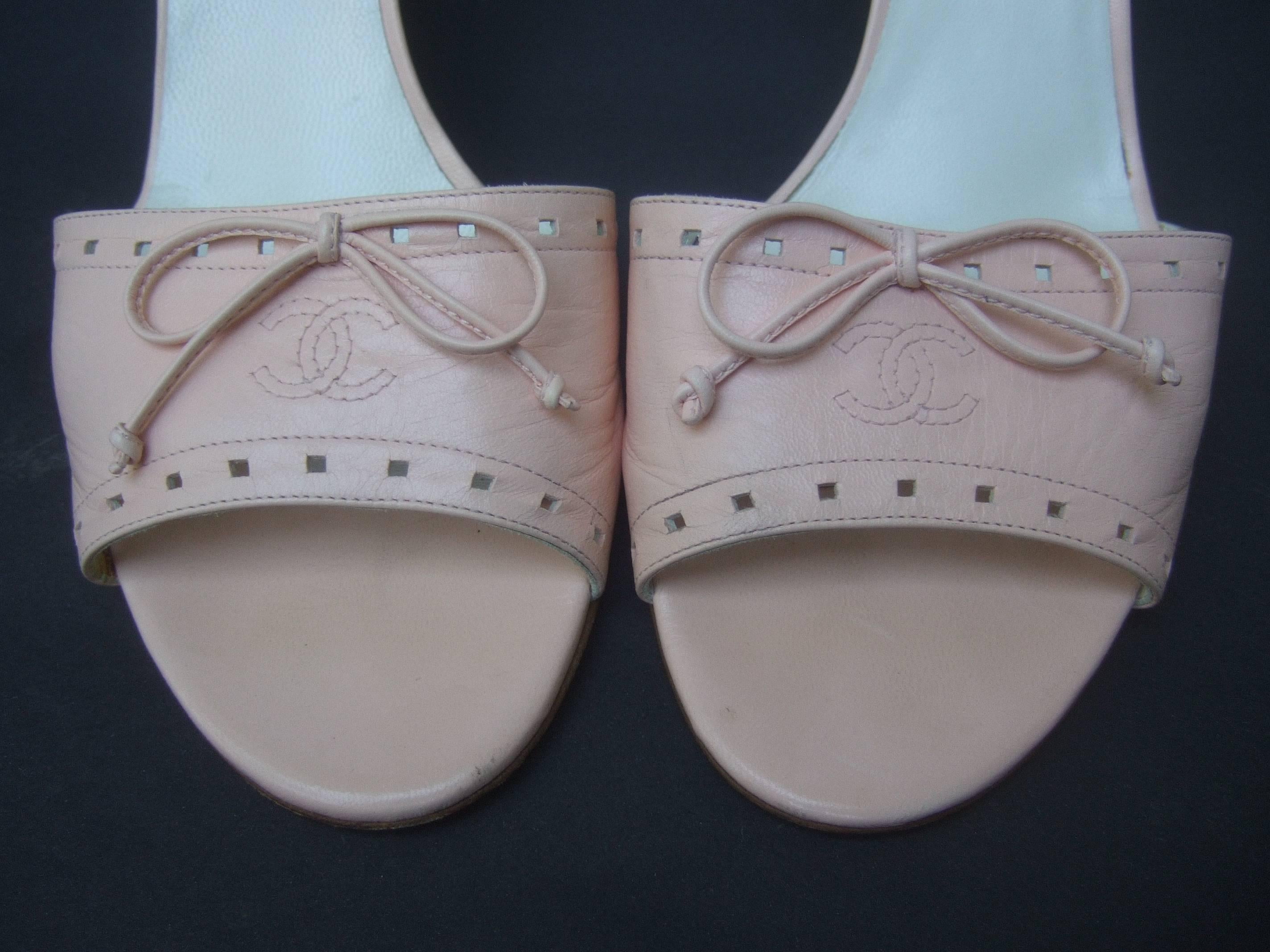 Chanel Classic Pale Pink Leather Mules in Box Size 40 1