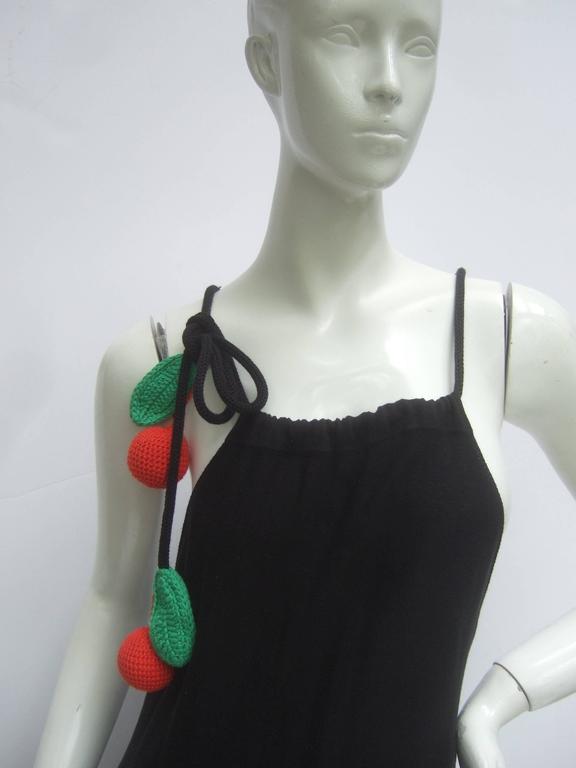 Sonia Rykiel Unique Black Cotton Knit Long Dress at 1stDibs