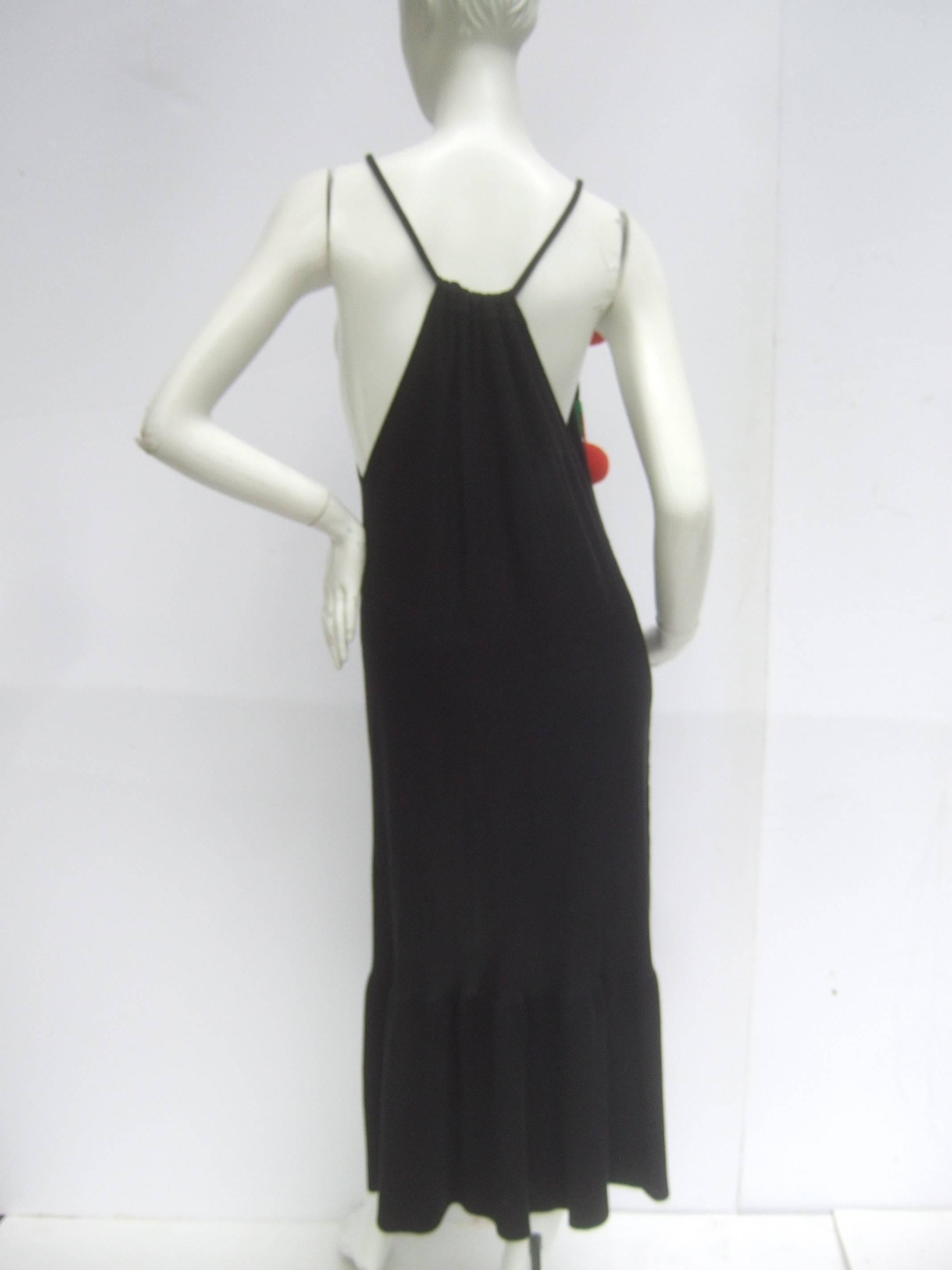 Sonia Rykiel Unique Black Cotton Knit Long Dress 2