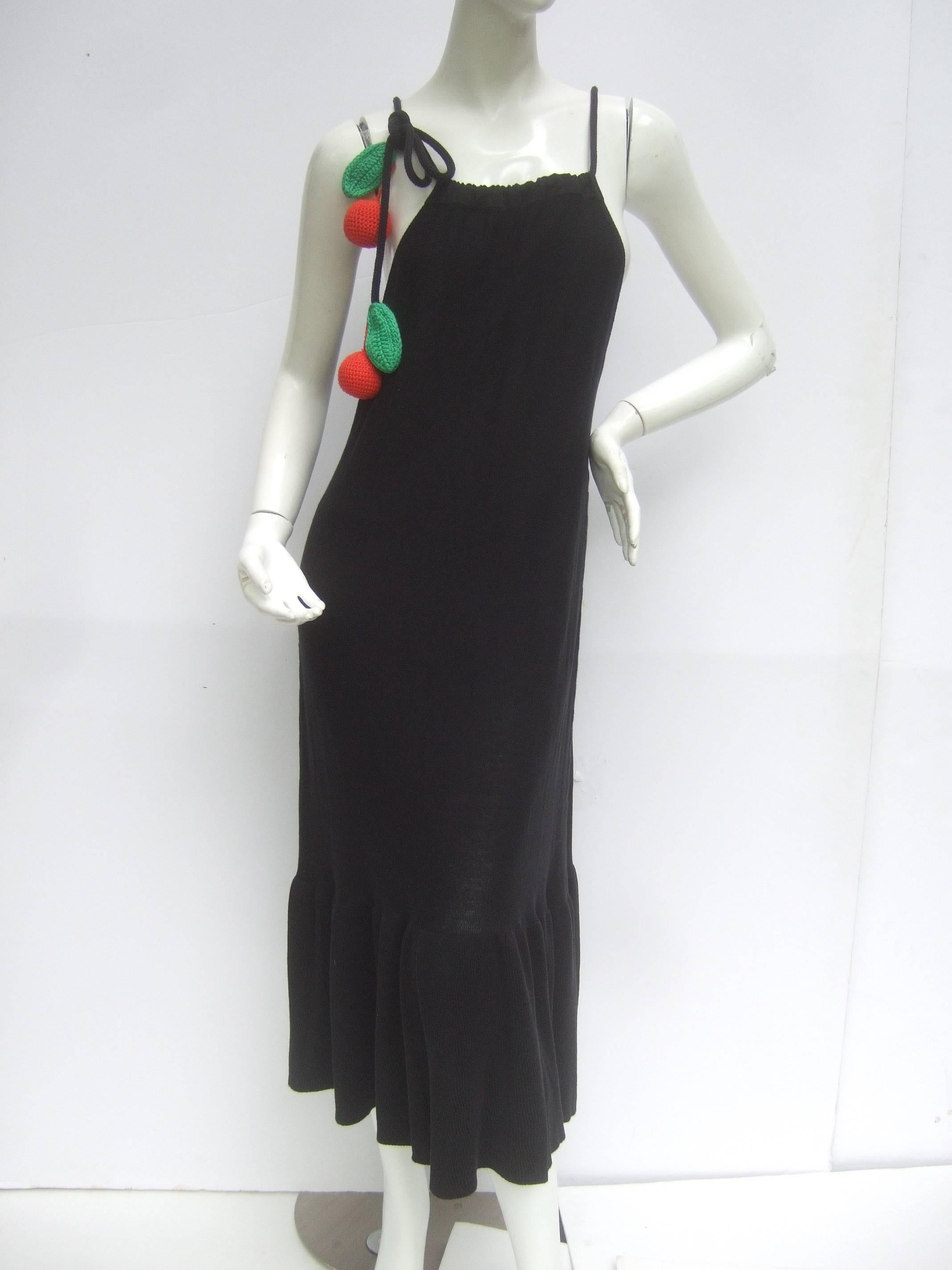 Sonia Rykiel Unique Black Cotton Knit Long Dress 1