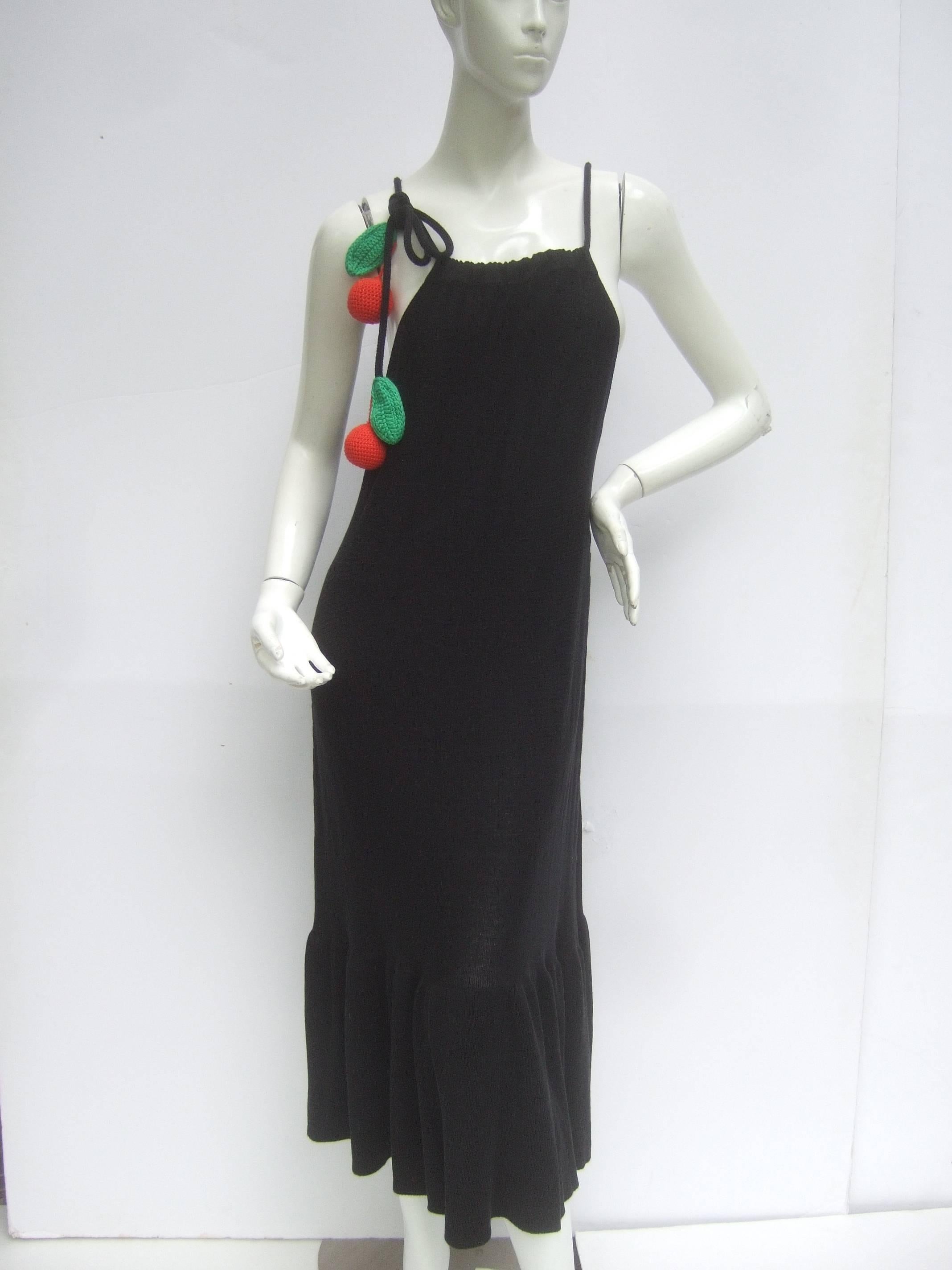 Sonia Rykiel Unique Black Cotton Knit Long Dress 5