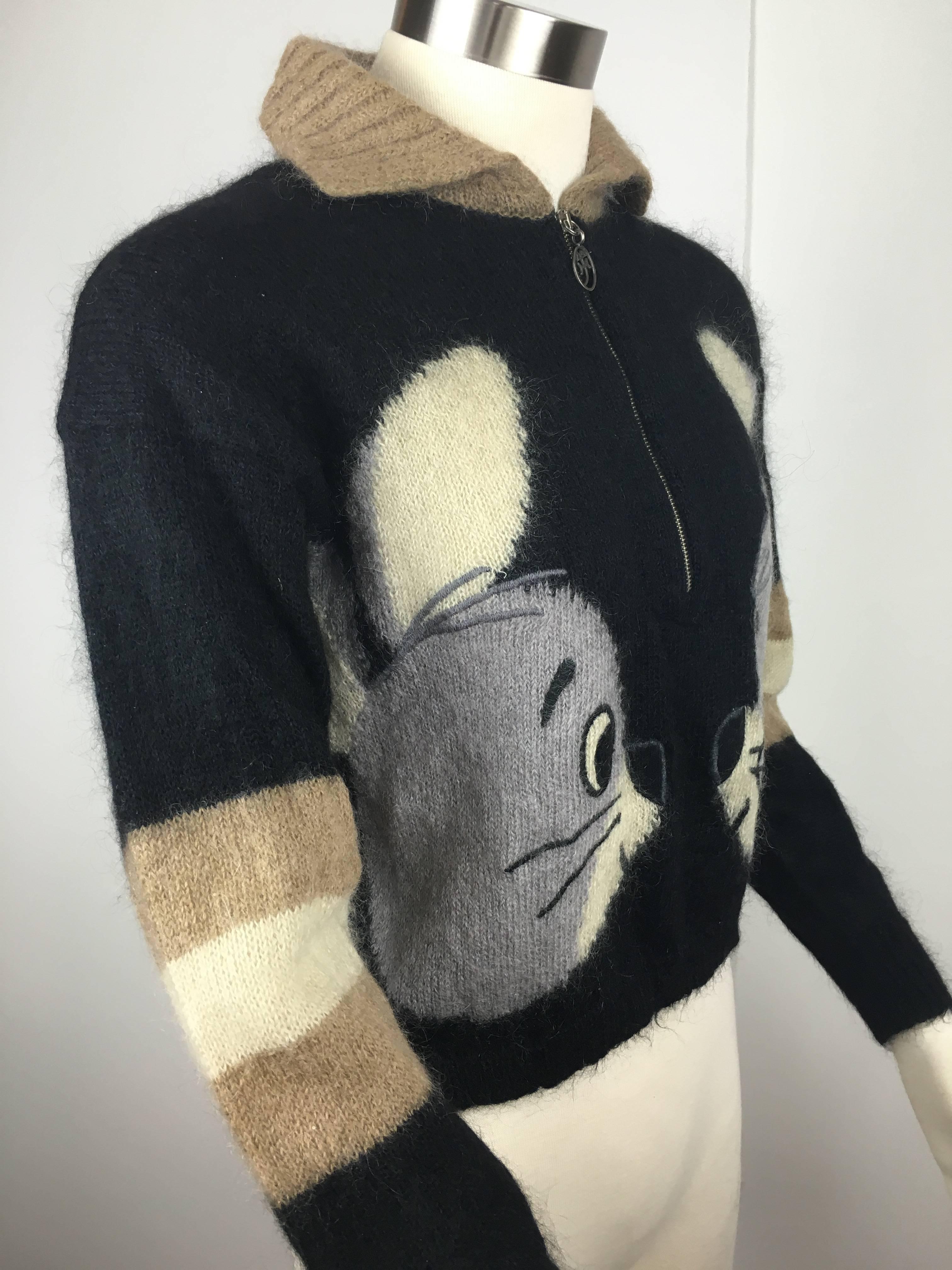Super fun vintage mohair sweater by French designer Jean Charles 
Castelbajac.  

The mice are so 'Pop-Art