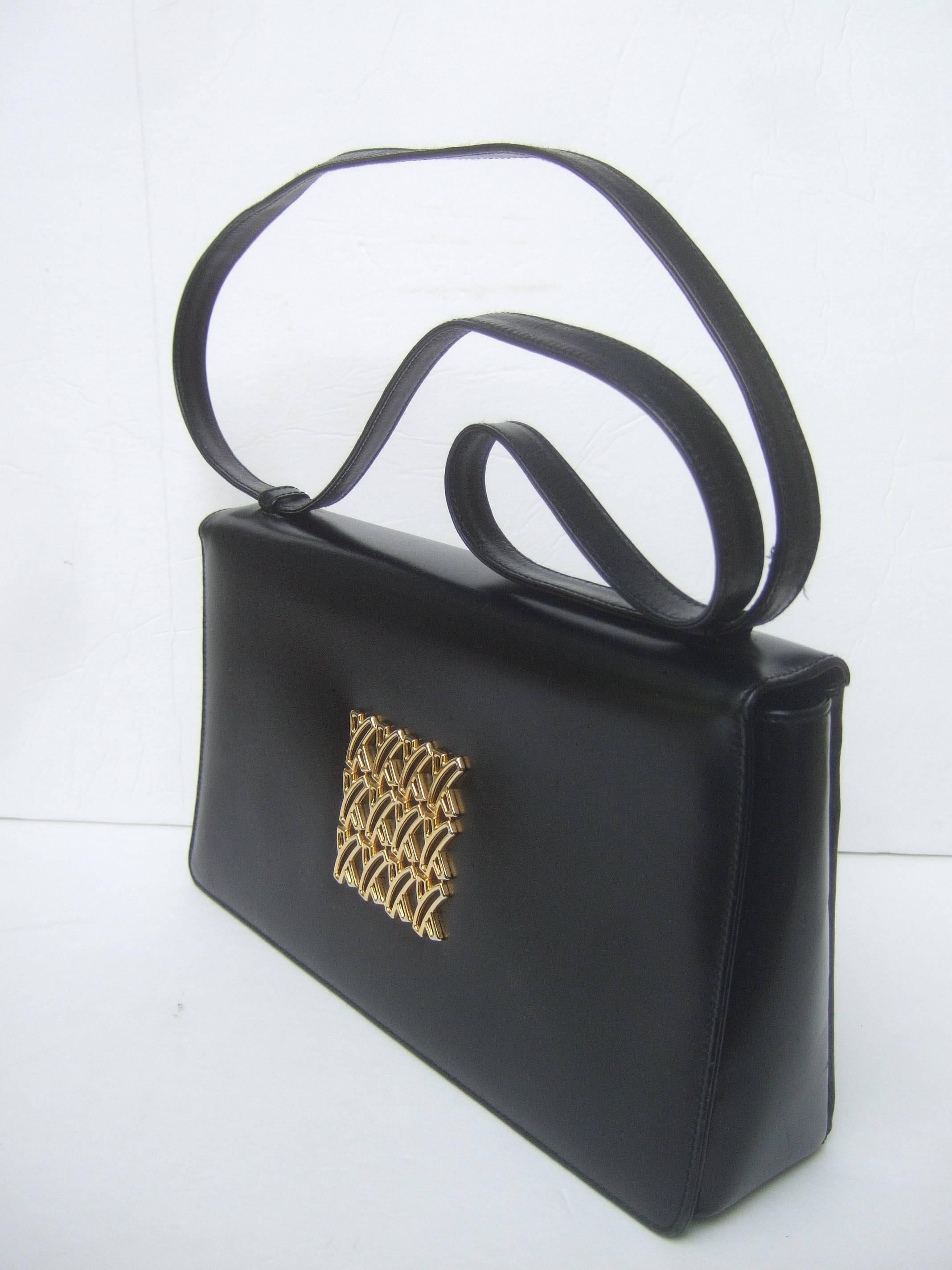 Paloma Picasso Italian Black Leather Versatile Shoulder Bag  6