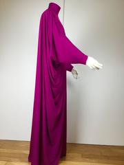 Dramatic Draped Waterfall Liquid Jersey Dress by Yuki. 1970's.