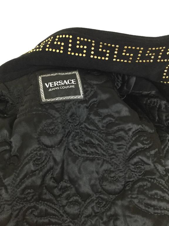 Versace Jeans Couture Black Velveteen Cropped Jacket. at 1stDibs