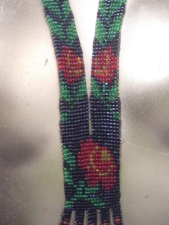 Collier Sautoir Art Déco En Verre/pâte De Verre Perles Orange - Années 1930/1950, Très Bon état