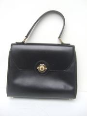 Saks Fifth Avenue Ebony Leather Handbag Made in Italy