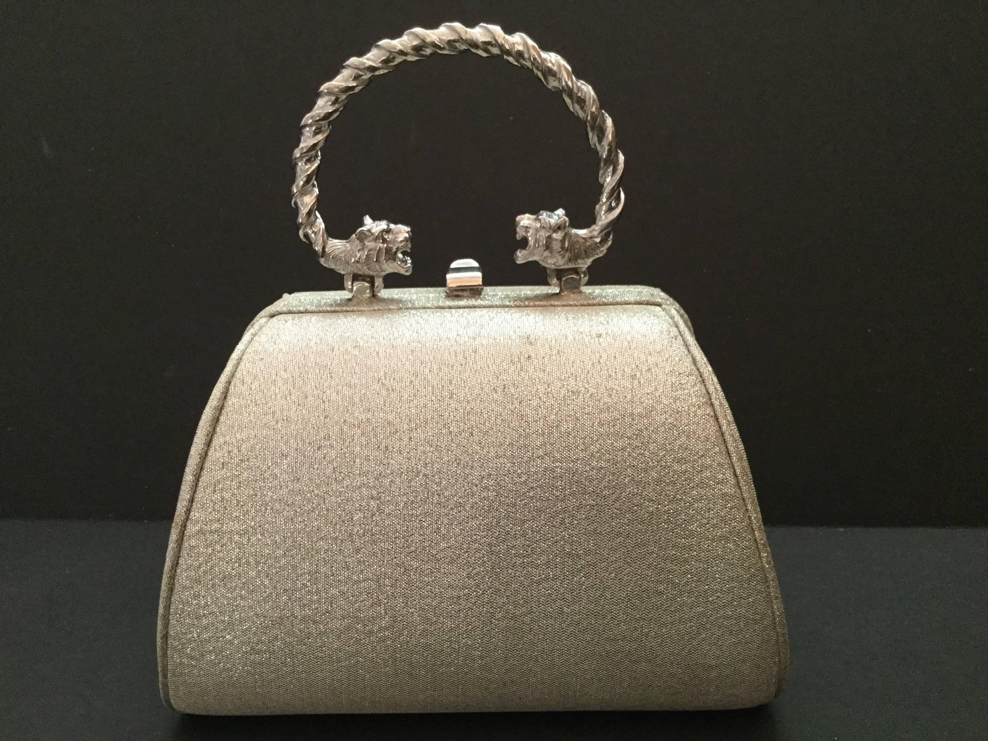 Brown Gorgeous Lame Miniature Evening Bag. Early 1960's