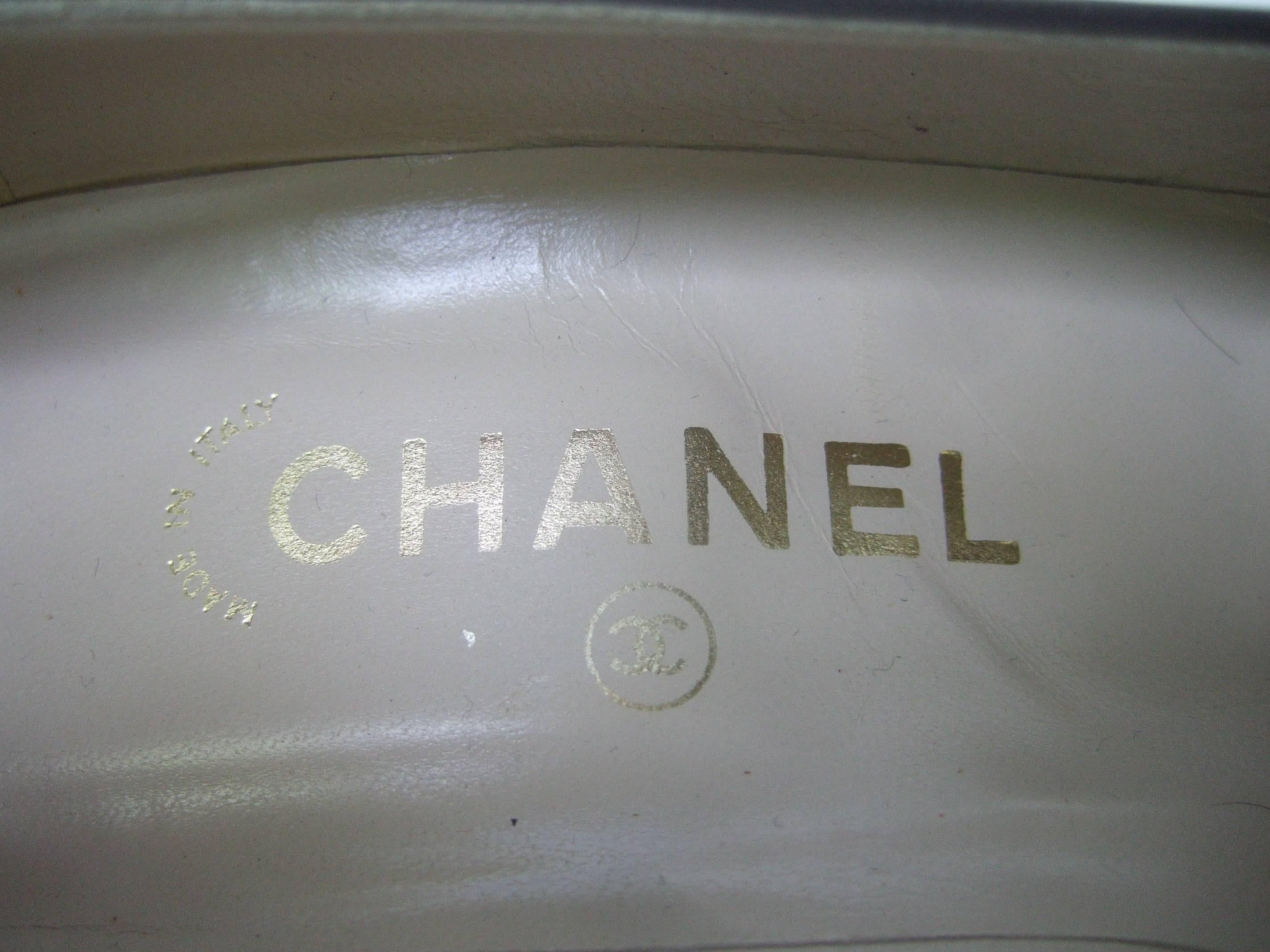 Chanel Classic Gray Brown Leather Pumps ca 1980s 2