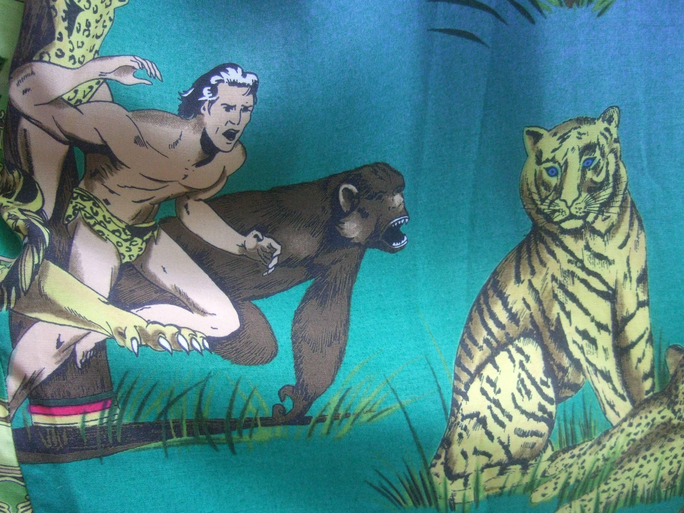 Versace Tropical Jungle Print Tarzan Blouse ca 1990's 2