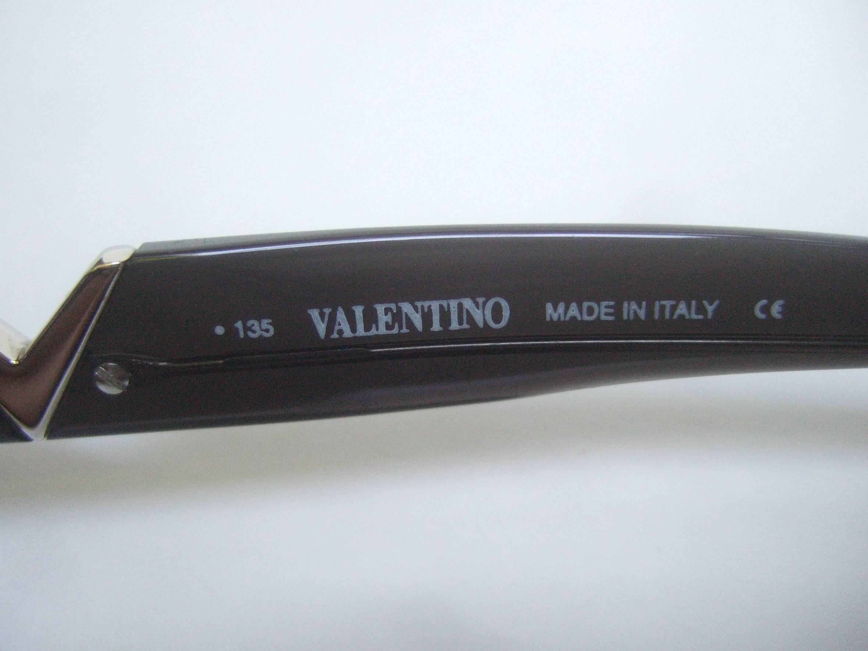 Valentino Sleek Ebony Lavender Lens Sunglasses Made in Italy  1