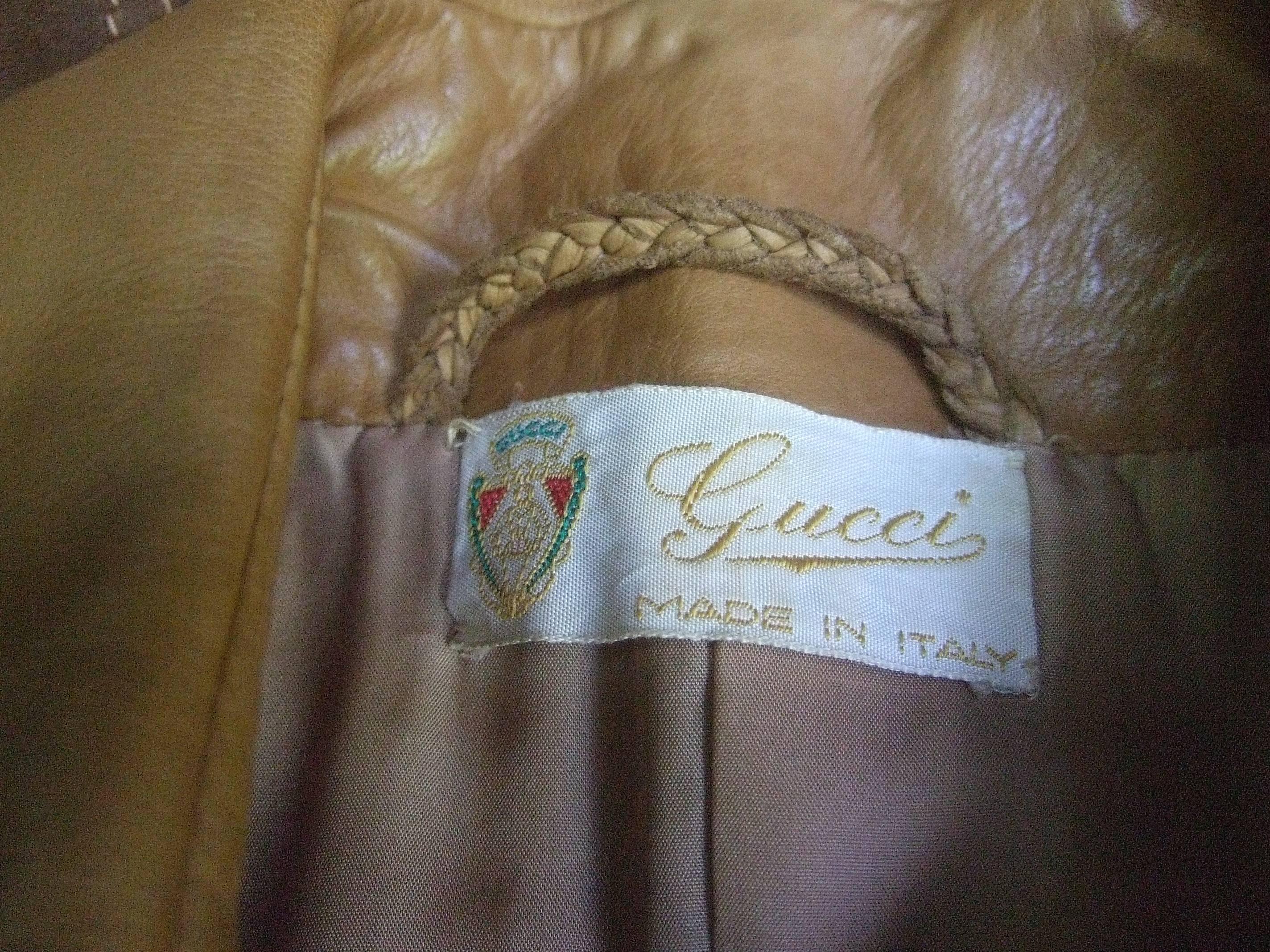 Gucci Rare Sterling Silver Tiger Buckle Trench Coat c 1970 1