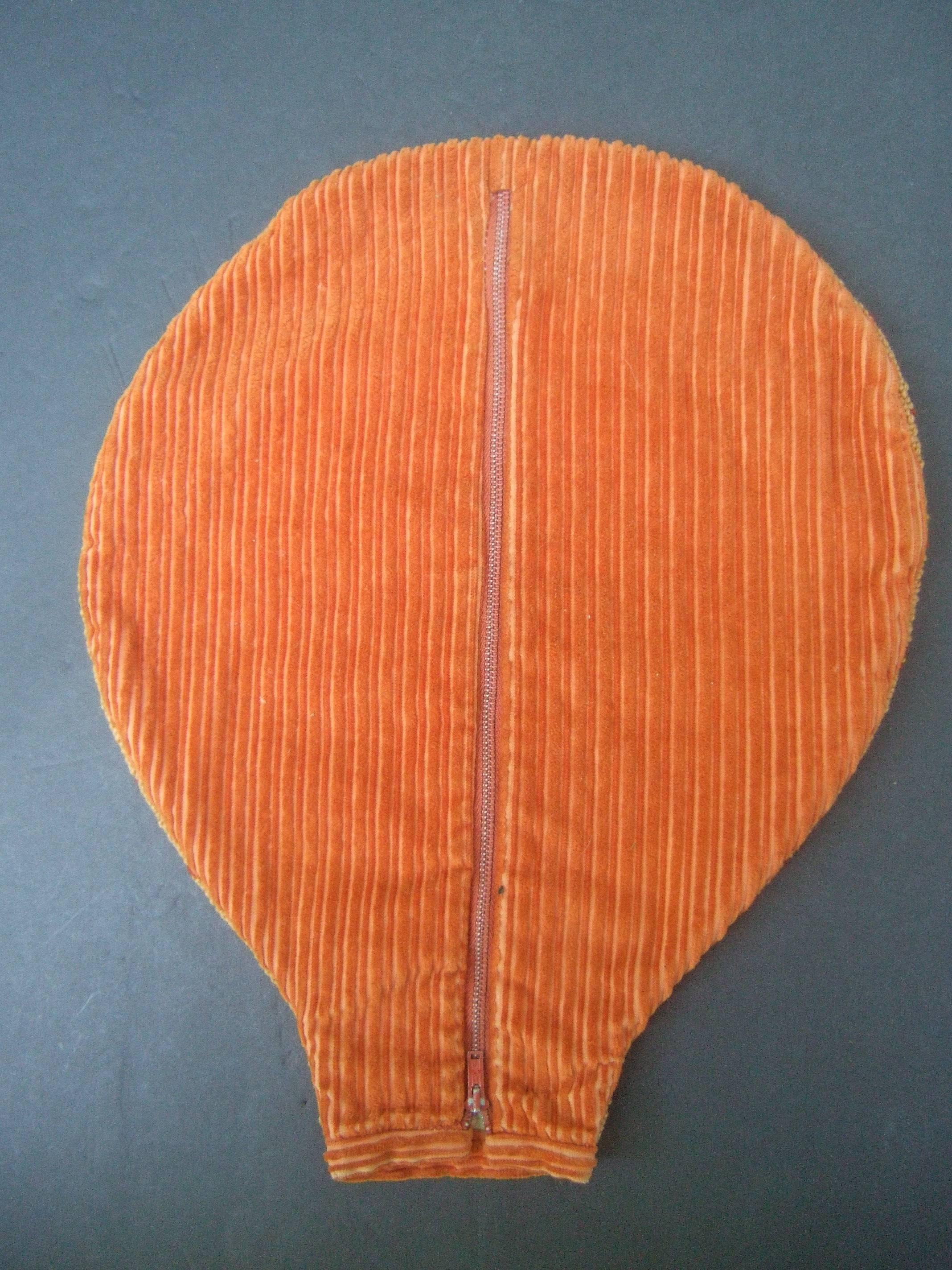 Unique Needlepoint Sun Beam Tennis Racquet Cover c 1970s For Sale at