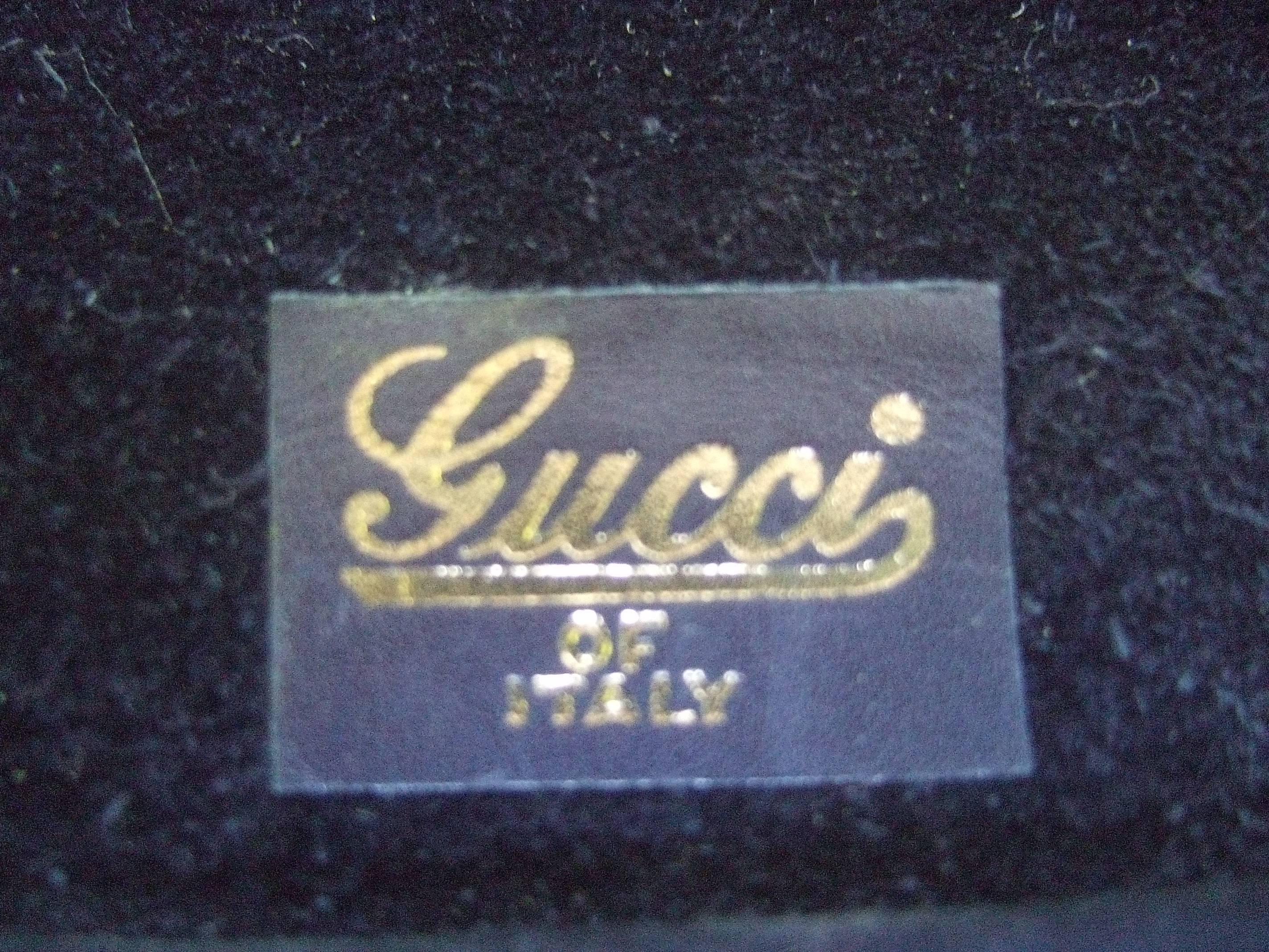 Gucci Italy Rare Midnight Blue Suede Clutch Bag c 1970s 4