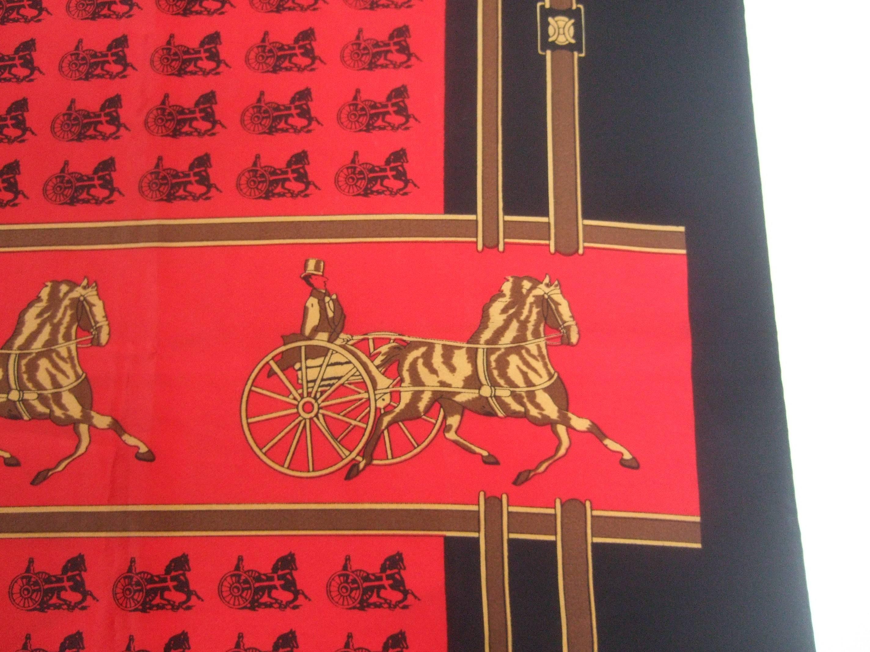Women's Hermes Paris Silk Horse and Carriage Scarf in Hermes Box 