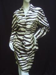 Thierry Mugler Animal Print Silk Suit. 1990's.