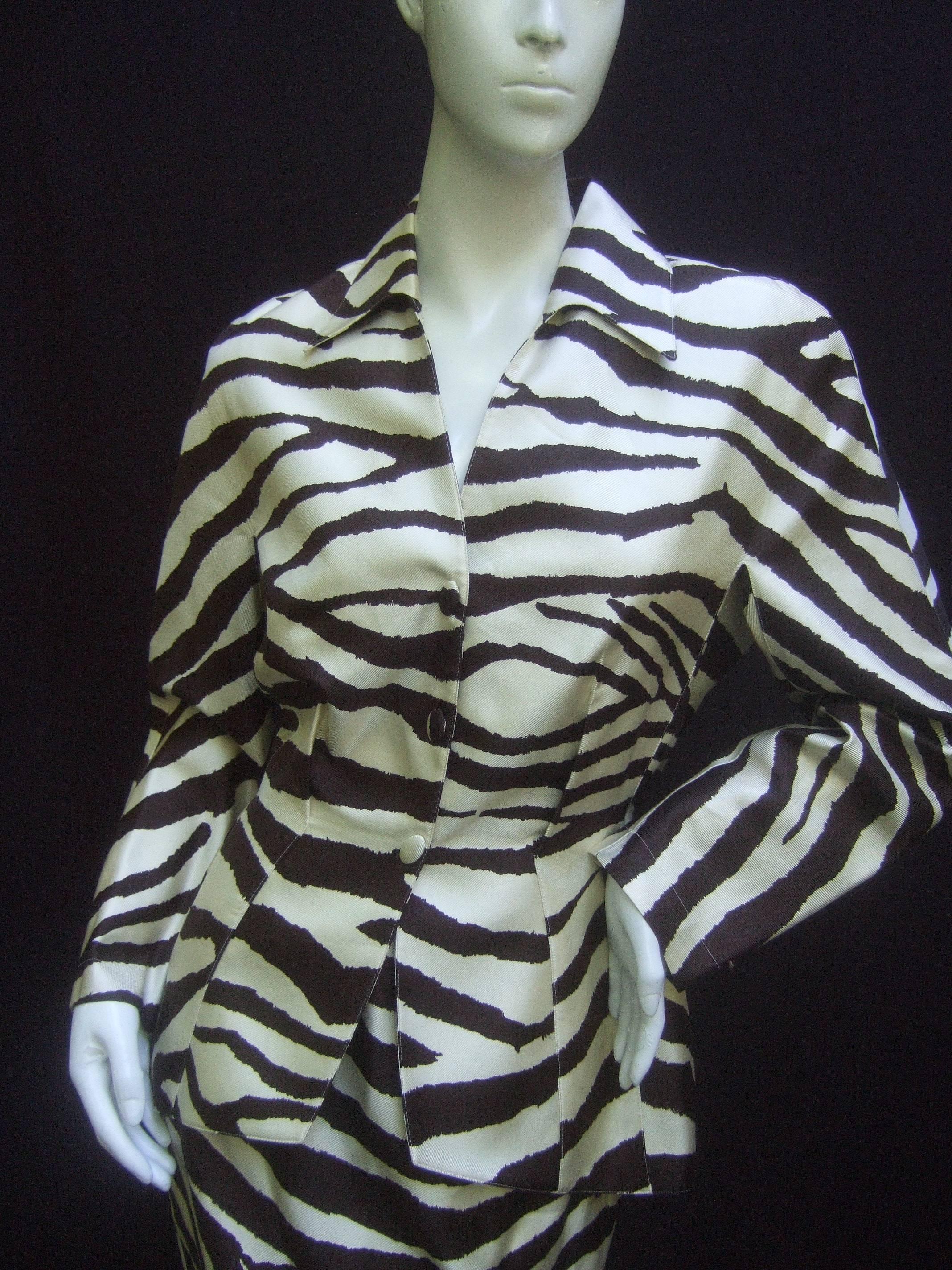 Thierry Mugler Animal Print Silk Suit. 1990's. 1