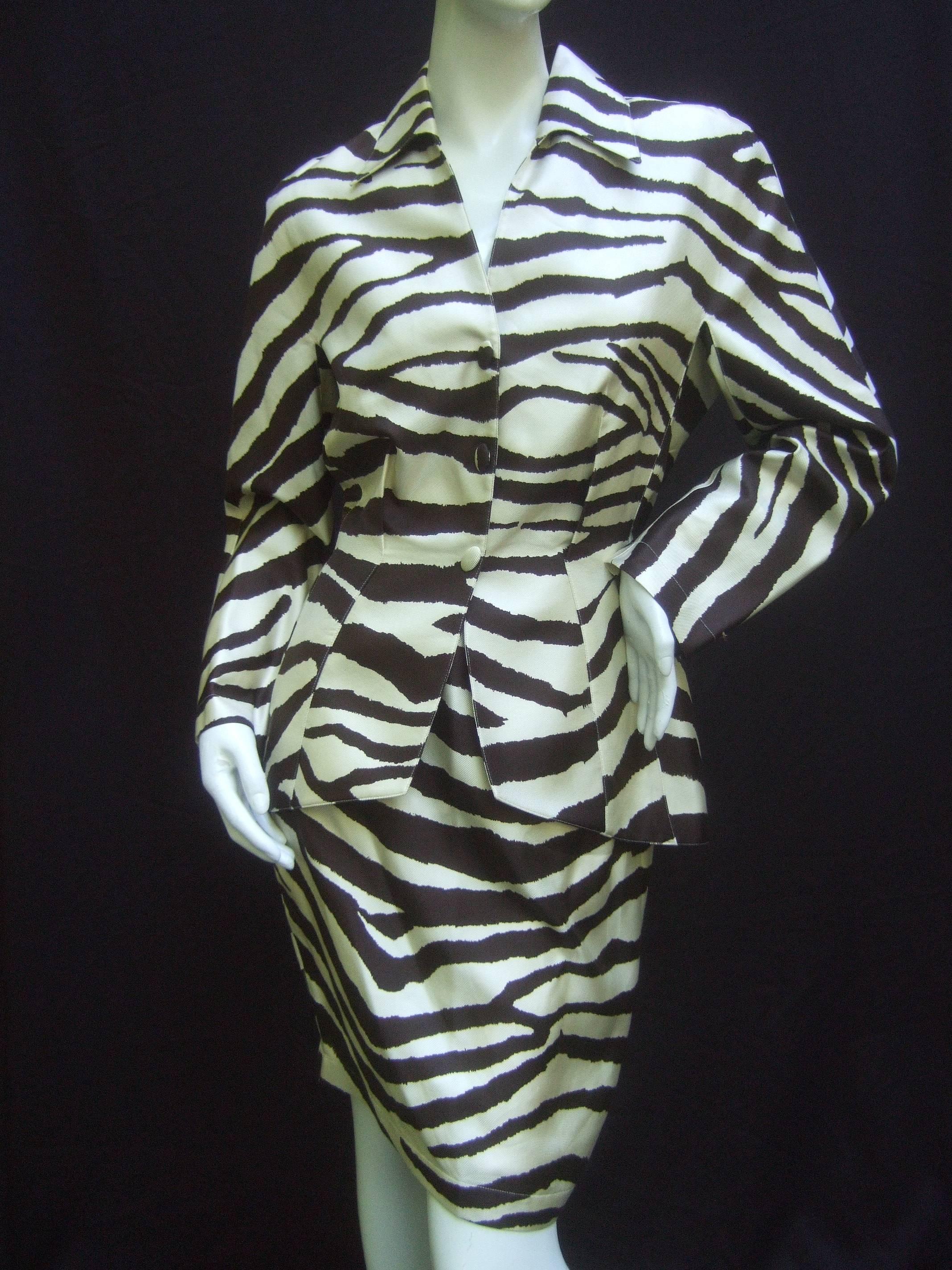 Women's or Men's Thierry Mugler Animal Print Silk Suit. 1990's.