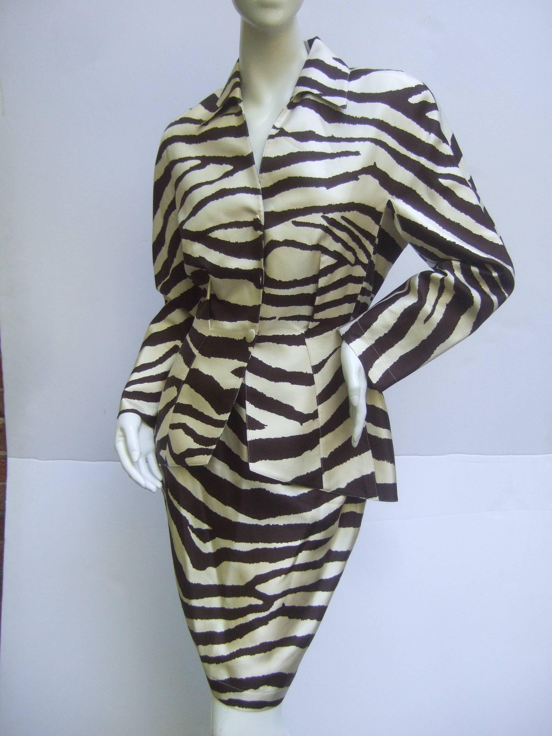 Thierry Mugler Animal Print Silk Suit. 1990's. 4