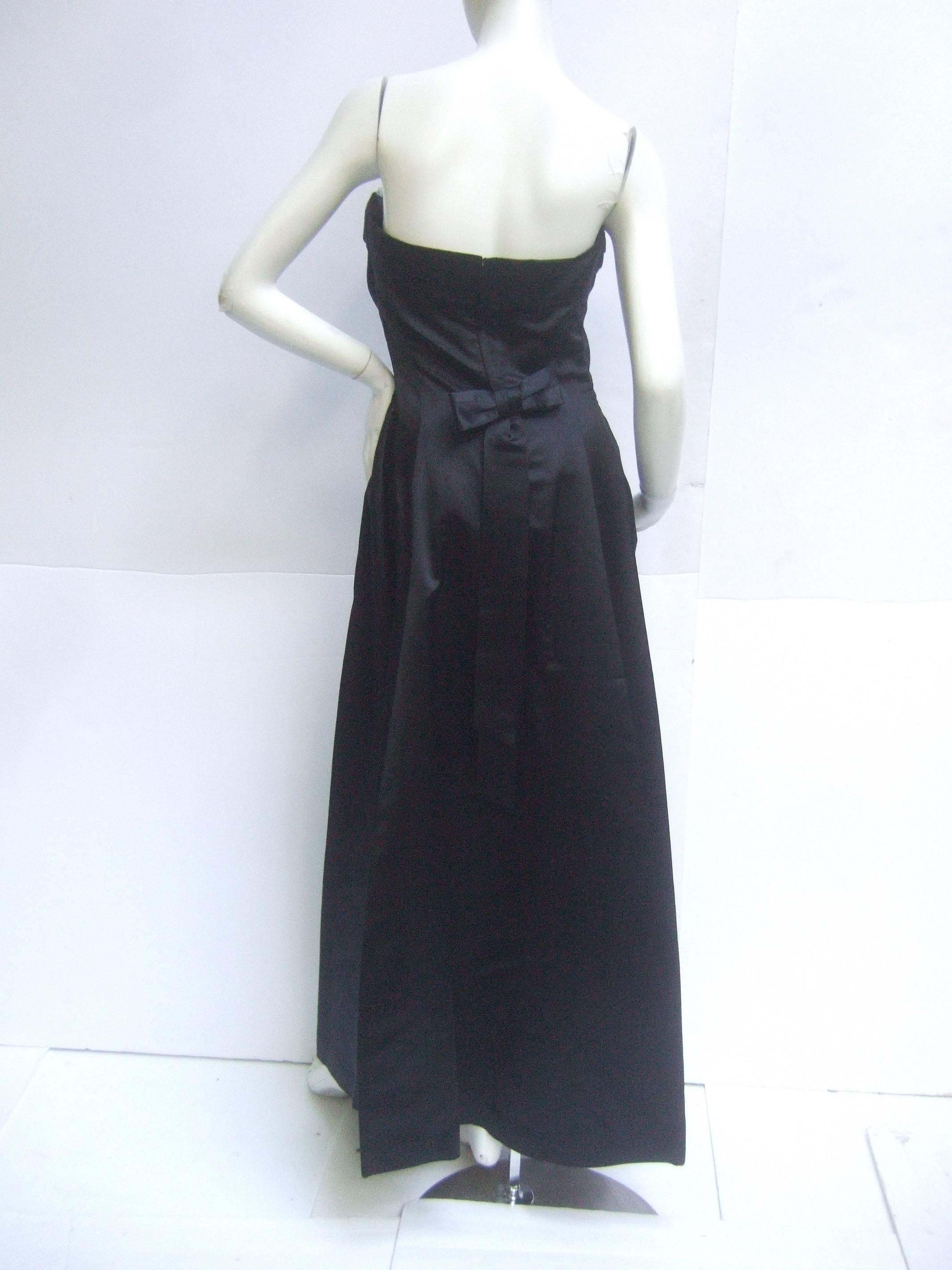 Dior Demi-Couture New York Black Silk Gown 1950s In Good Condition In University City, MO