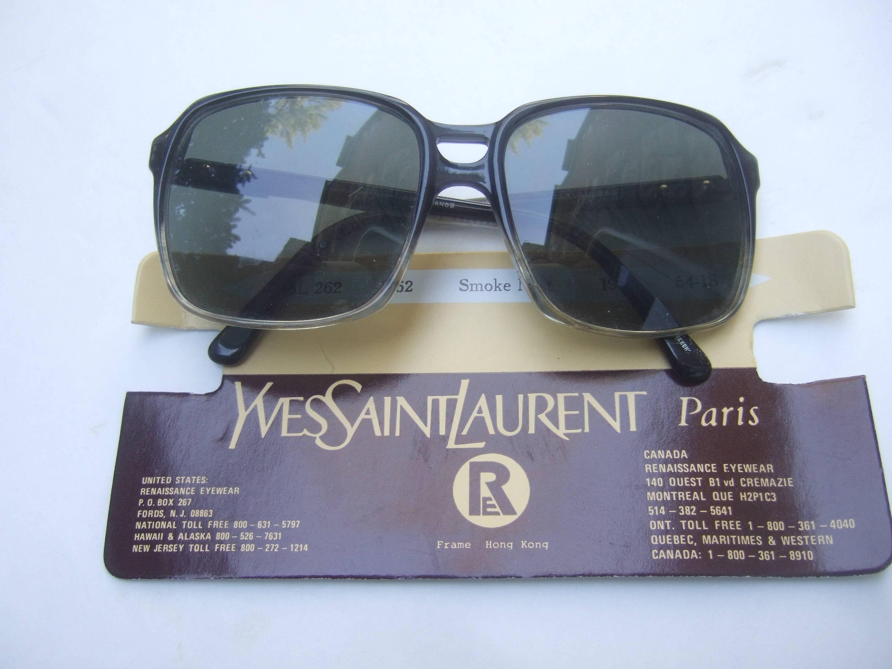 Yves Saint Laurent Gray Lucite Women's Sunglasses c 1980 2