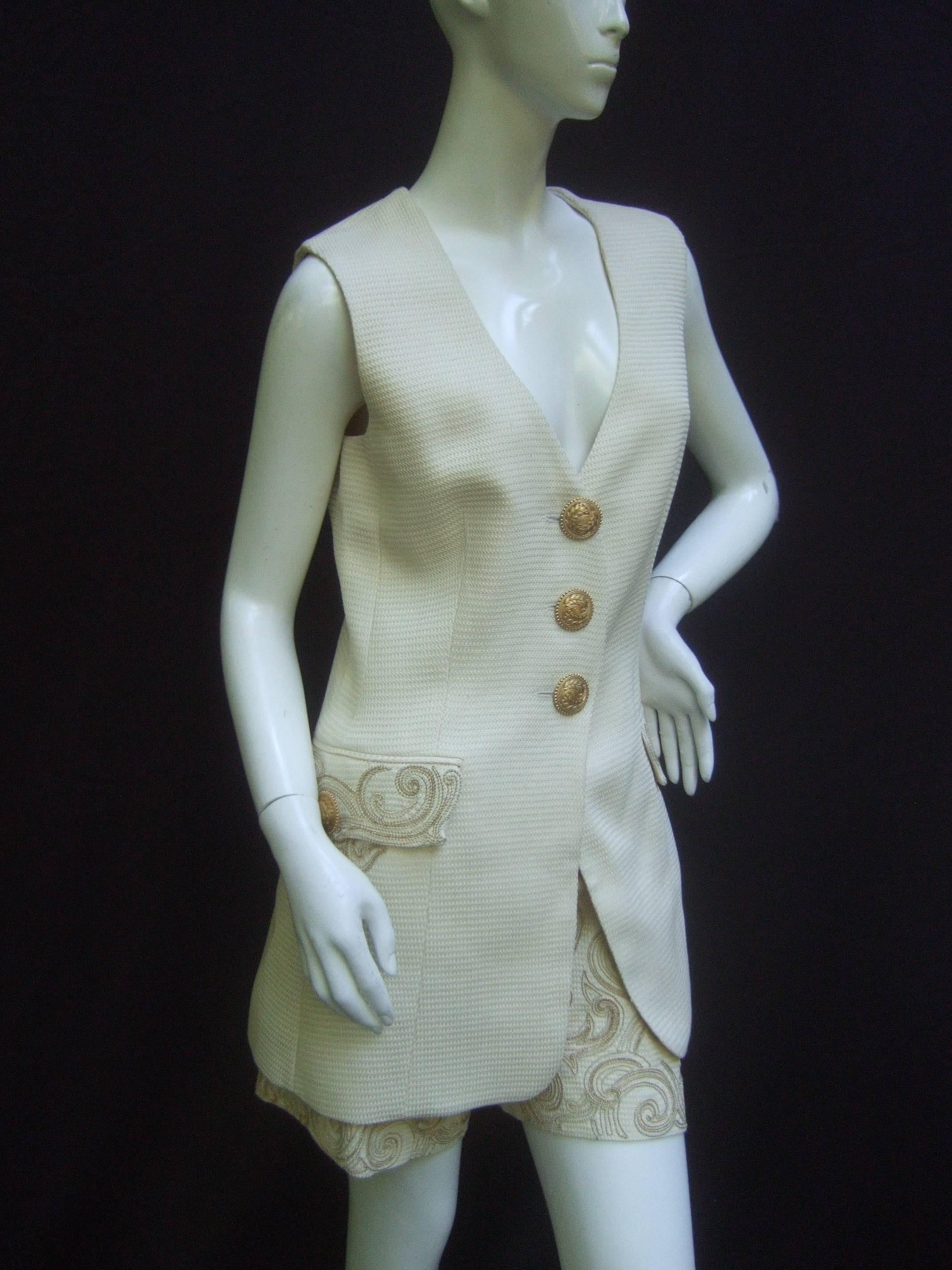 Women's Superb Heavy Silk Christian Dior Demi-Couture Walking Suit. 1980's.