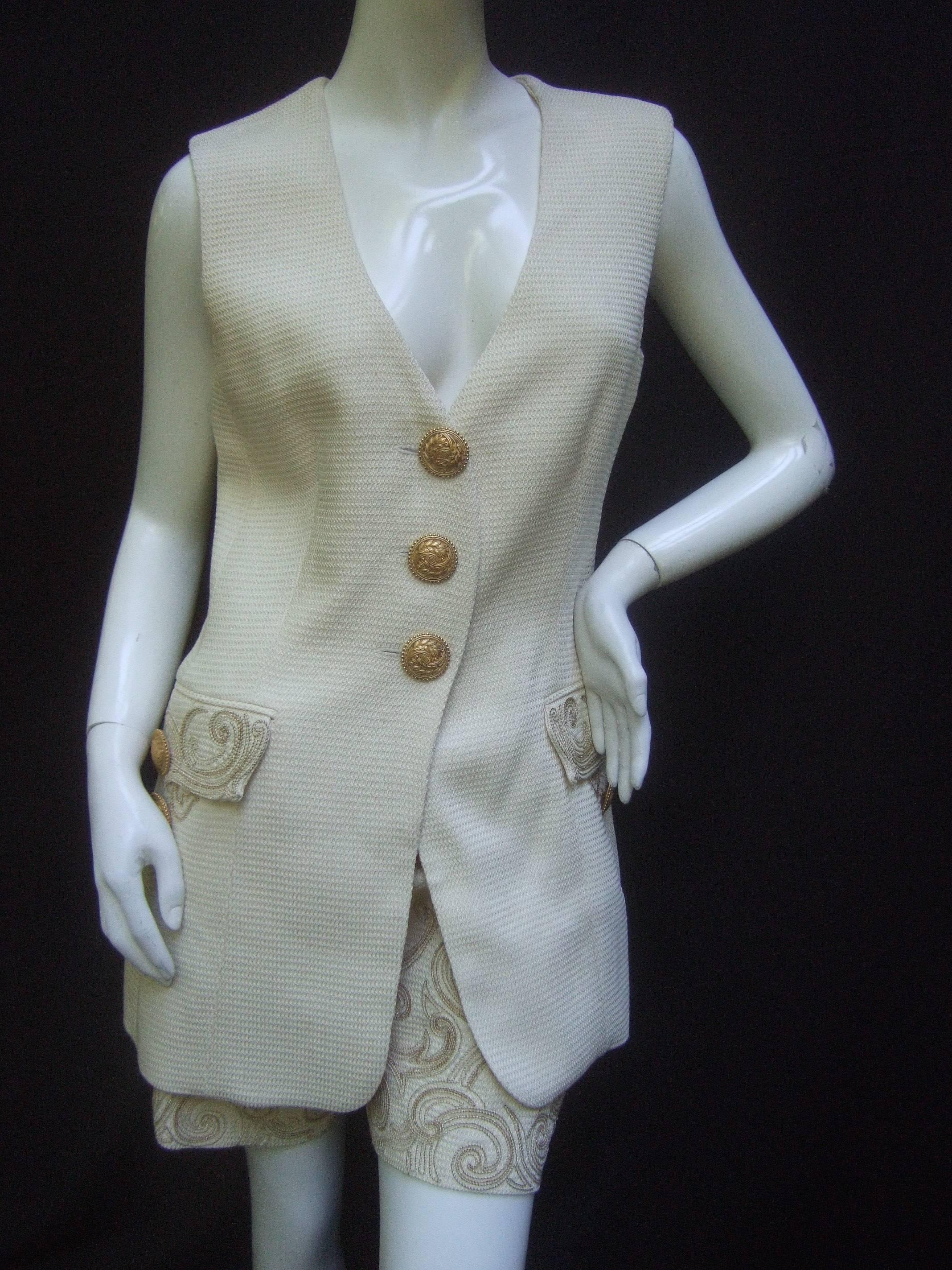 Superb Heavy Silk Christian Dior Demi-Couture Walking Suit. 1980's. 1